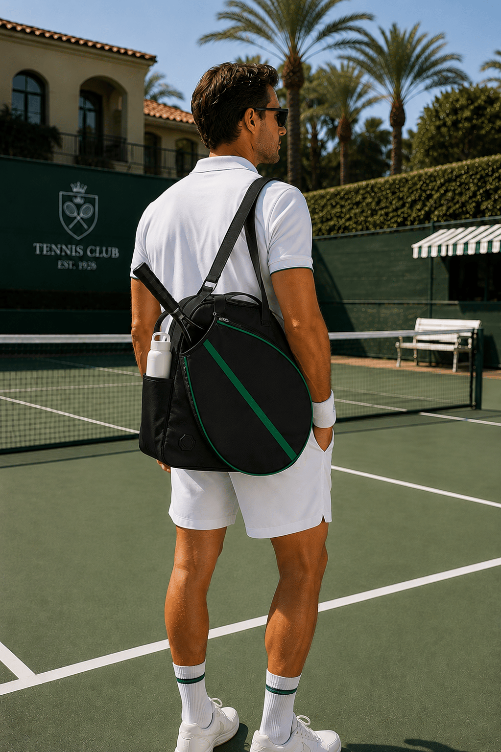 Paraşüt Kumaş Tenis çantası, Raket Cepli Tenis Çantası, Tennis Bag Siyah