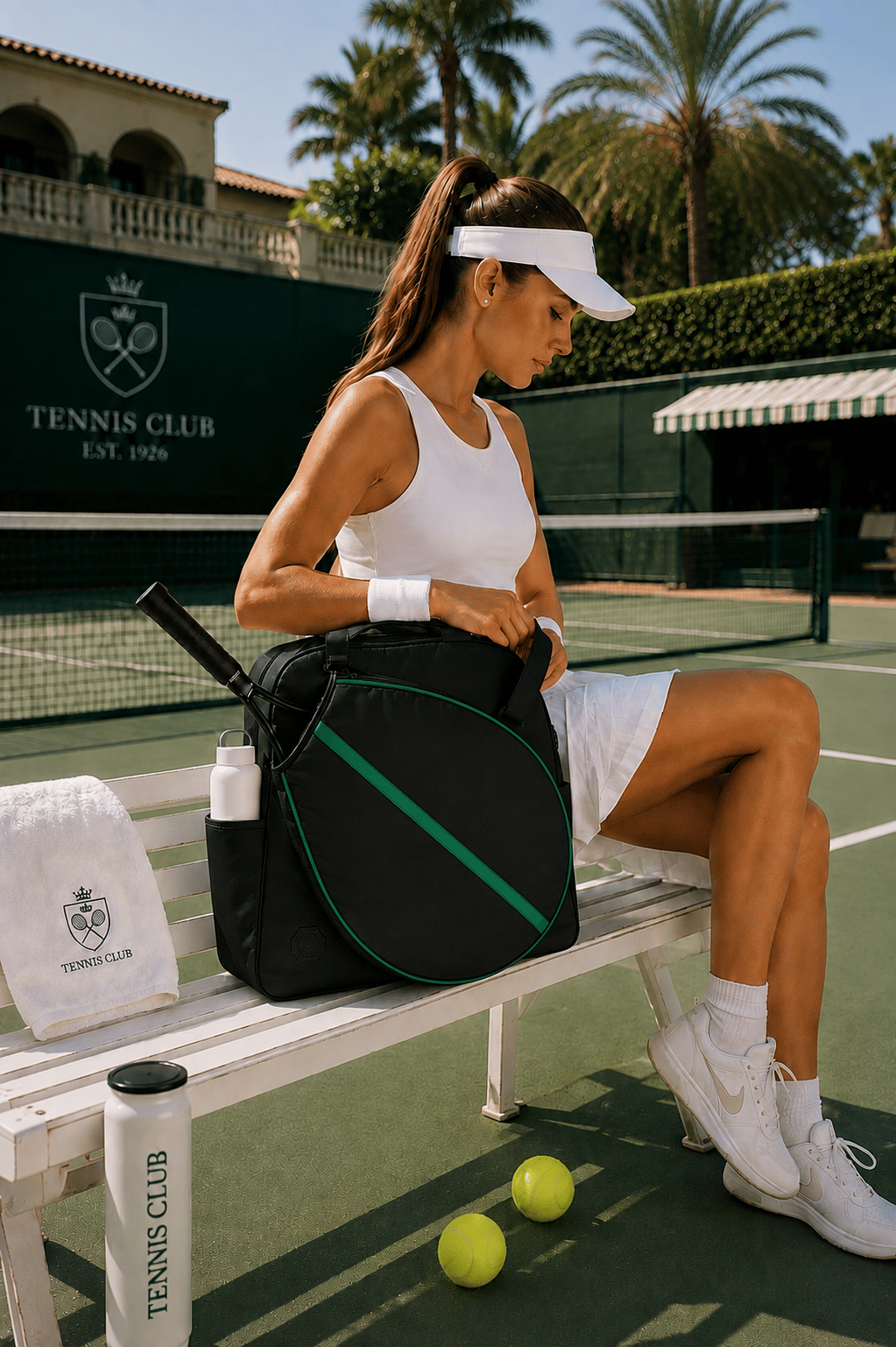 Paraşüt Kumaş Tenis çantası, Raket Cepli Tenis Çantası, Tennis Bag Siyah