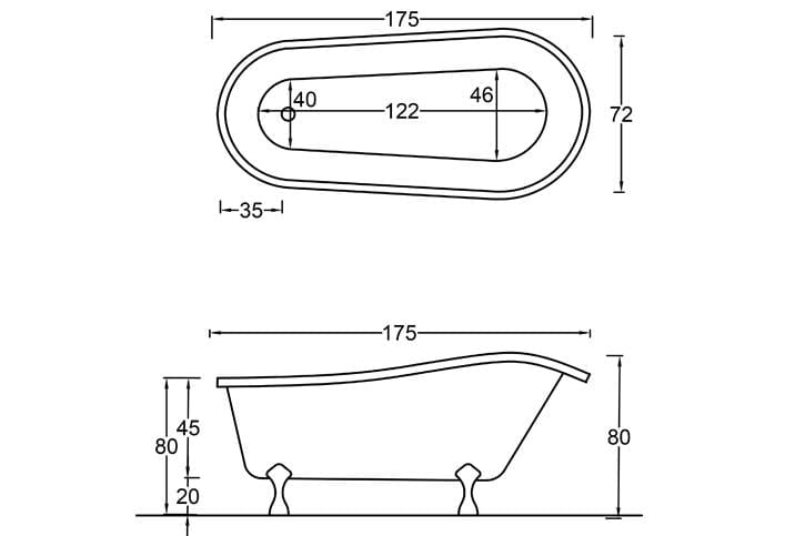Reddy Solo Küvet 72*175 Cm
