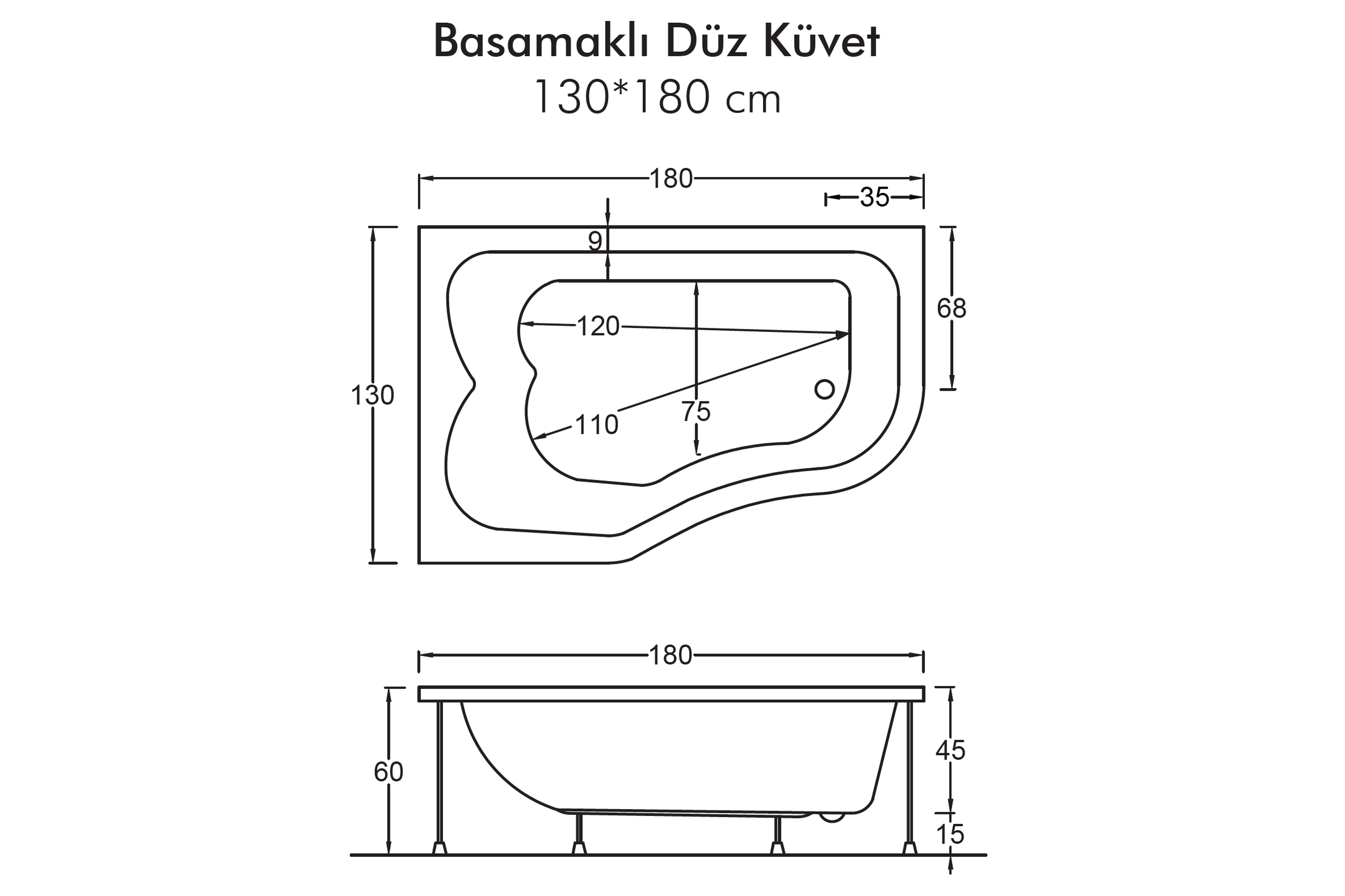 Rianz Basamaklı Özel Küvet 