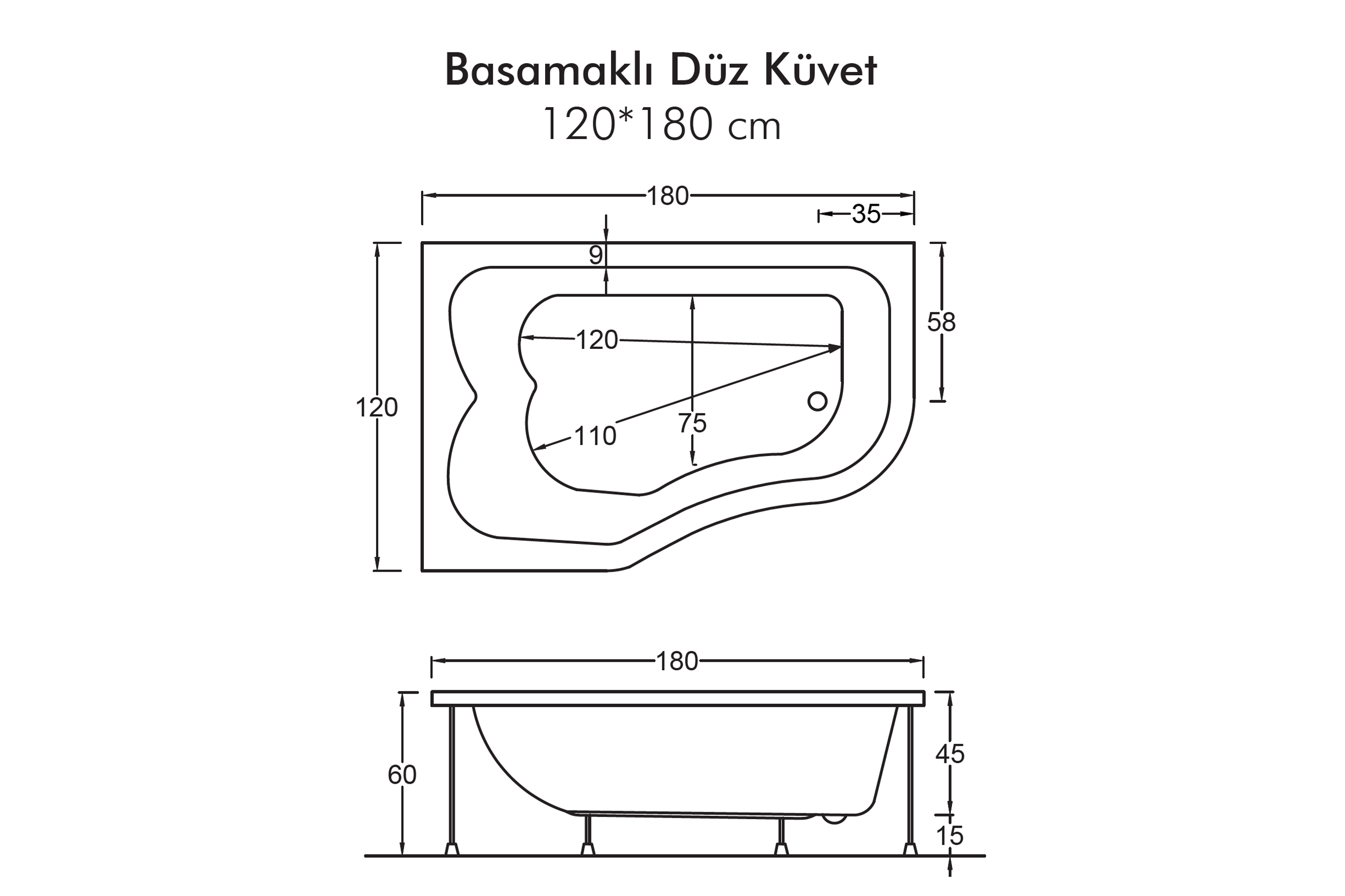 Rianz Basamaklı Özel Küvet 