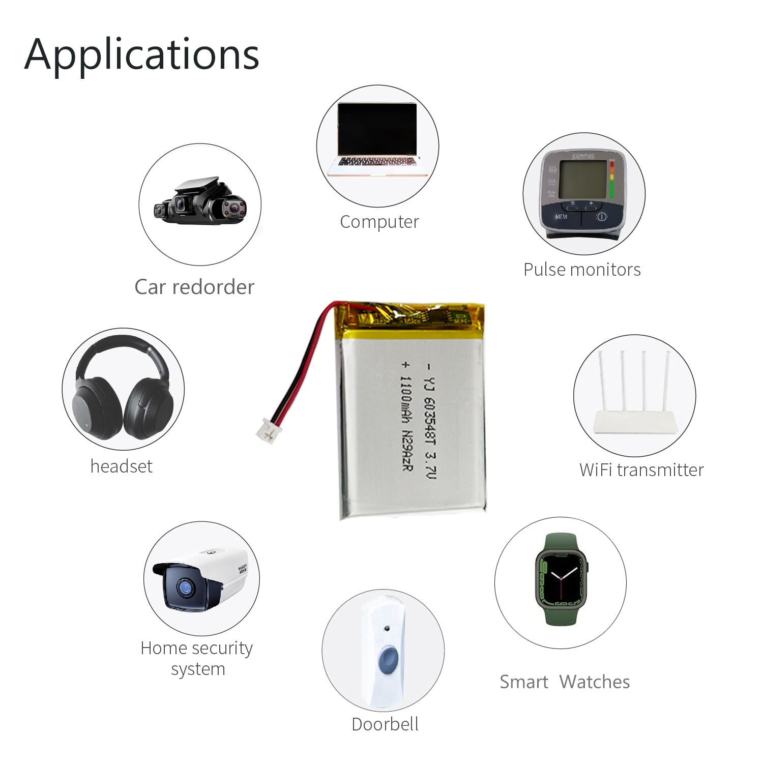 603048 3.7v 900mAh Lityum Polimer Pil