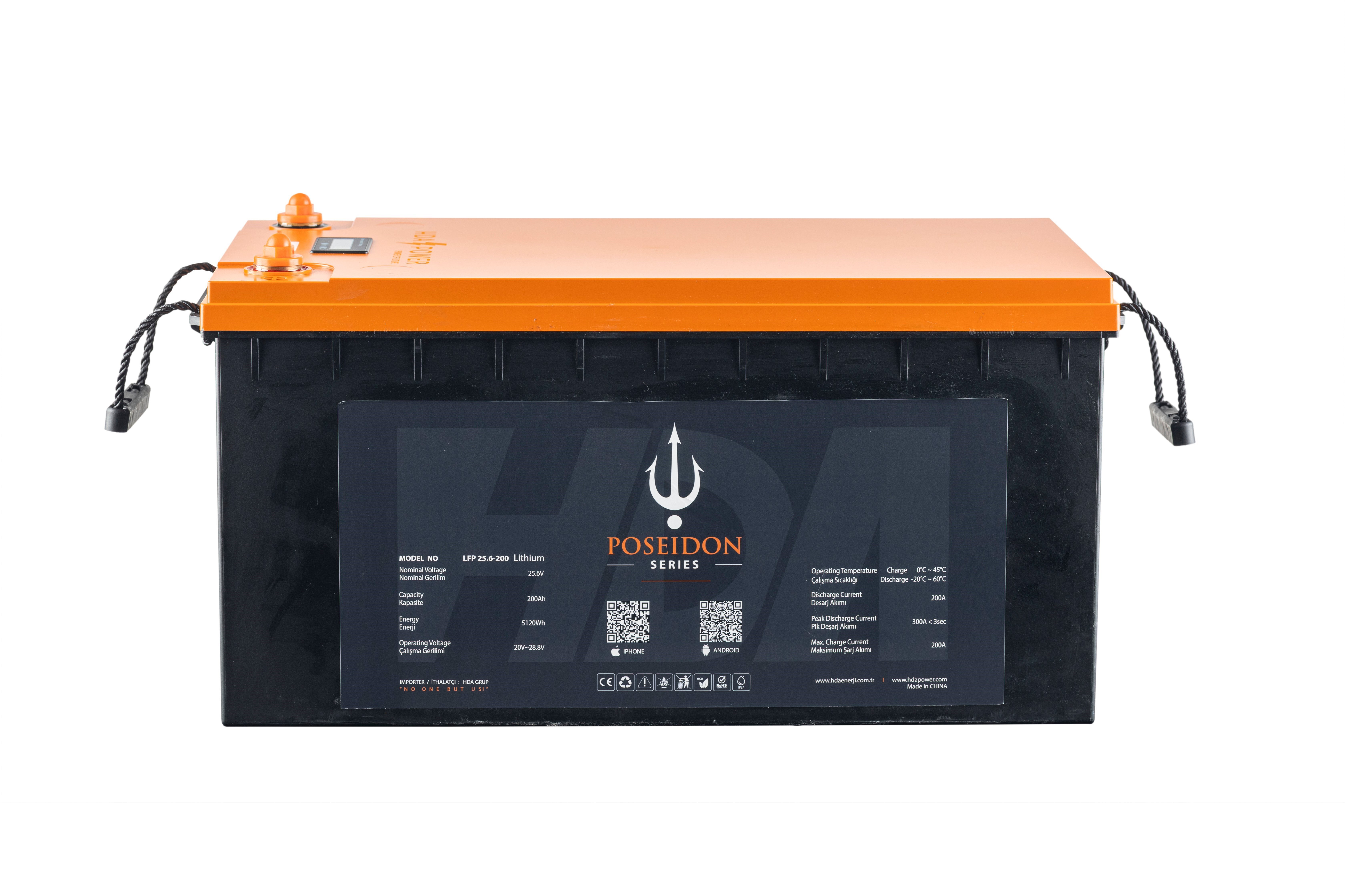 Poseidon 12.8v 200Ah LiFePO₄ Lityum Batarya – Solar / ESS / UPS Uyumlu 