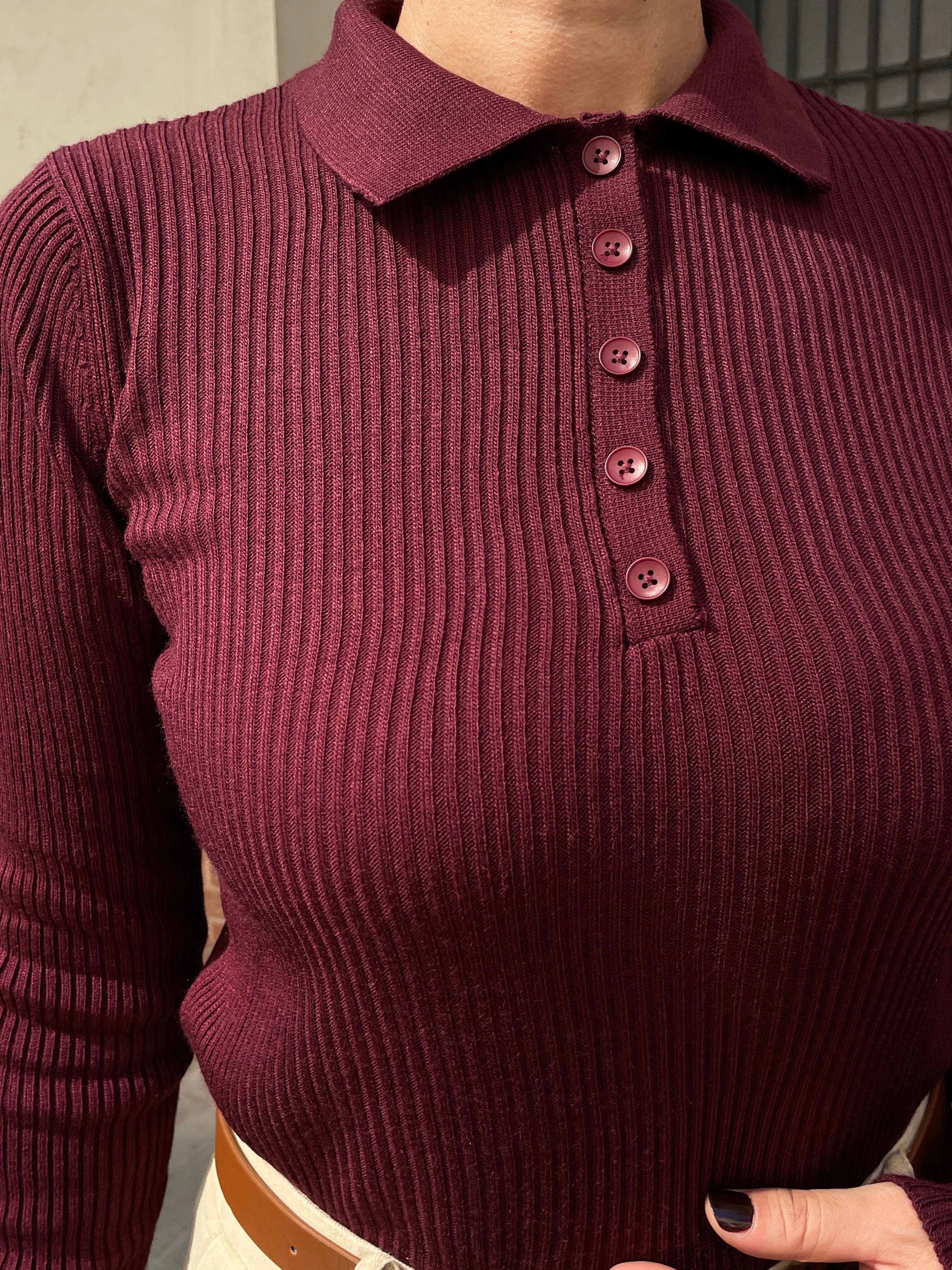 BORDO DÜĞMELİ TRİKO