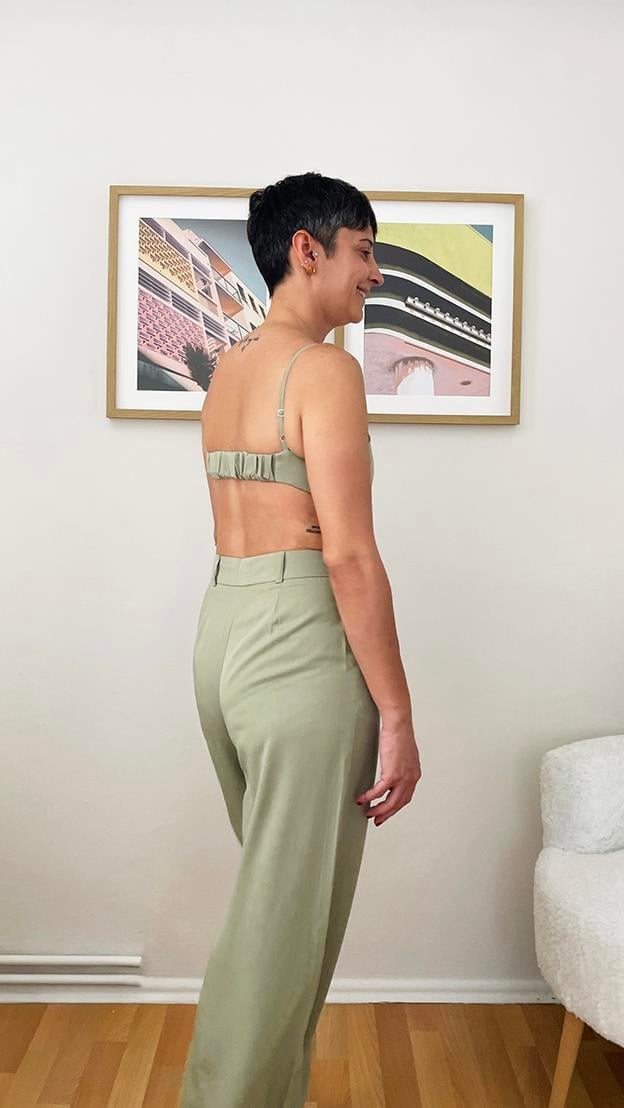 TENCEL ASKILI HAKİ CROP