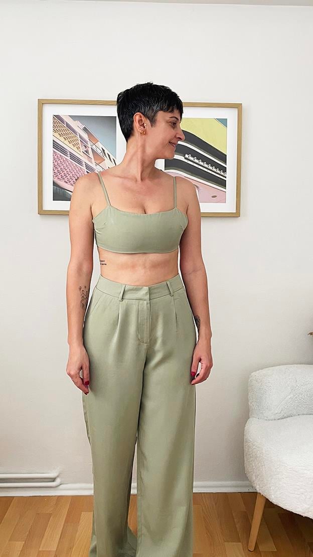 TENCEL ASKILI HAKİ CROP
