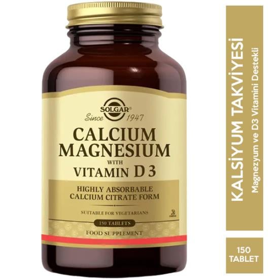 Solgar Calcıum Magnesıum Wıth Vıtamın D3 150 Tablet