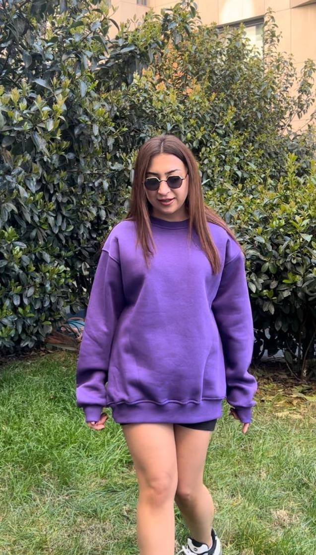 Bisiklet Yaka Oversize Sweatshirt