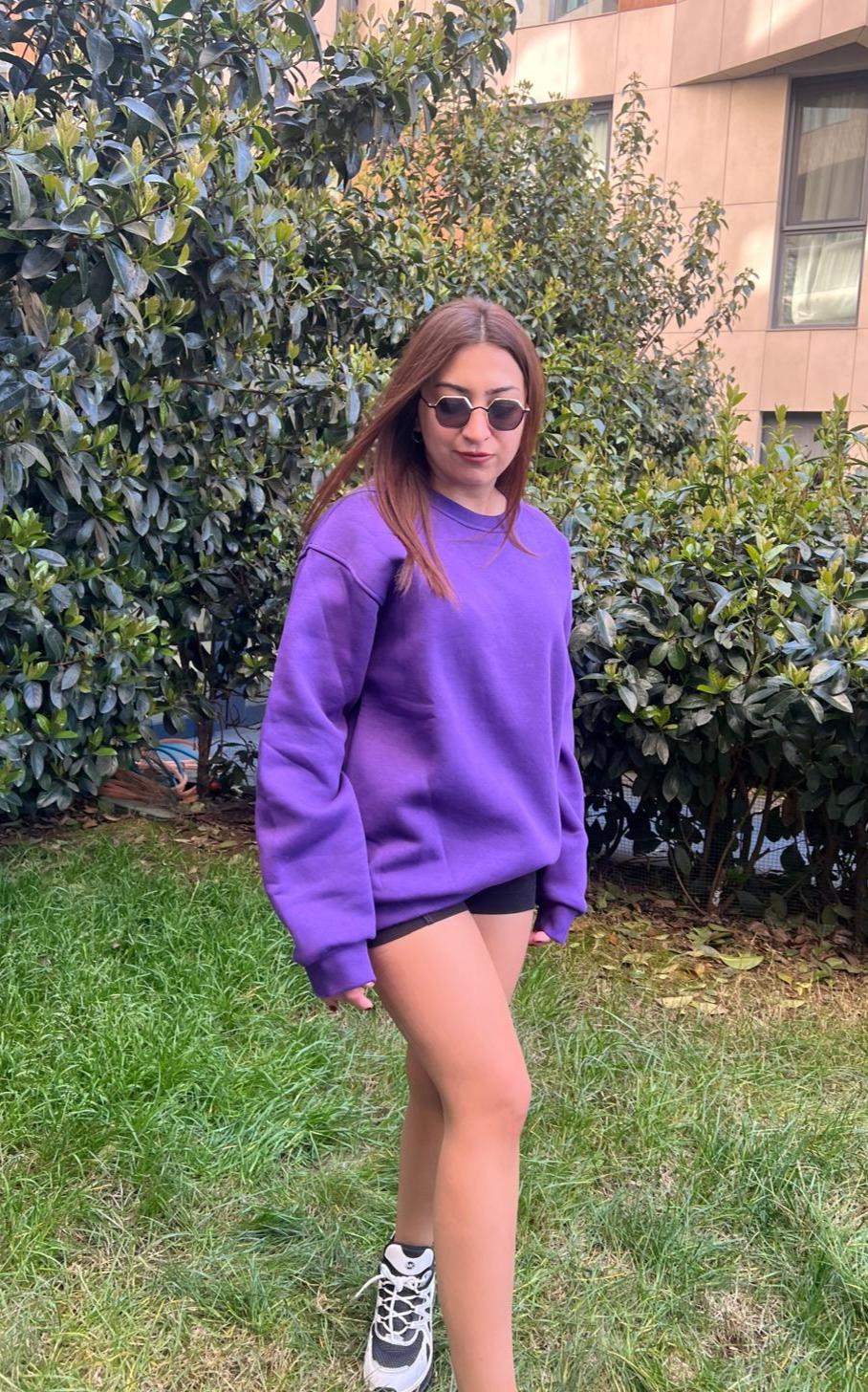 Bisiklet Yaka Oversize Sweatshirt
