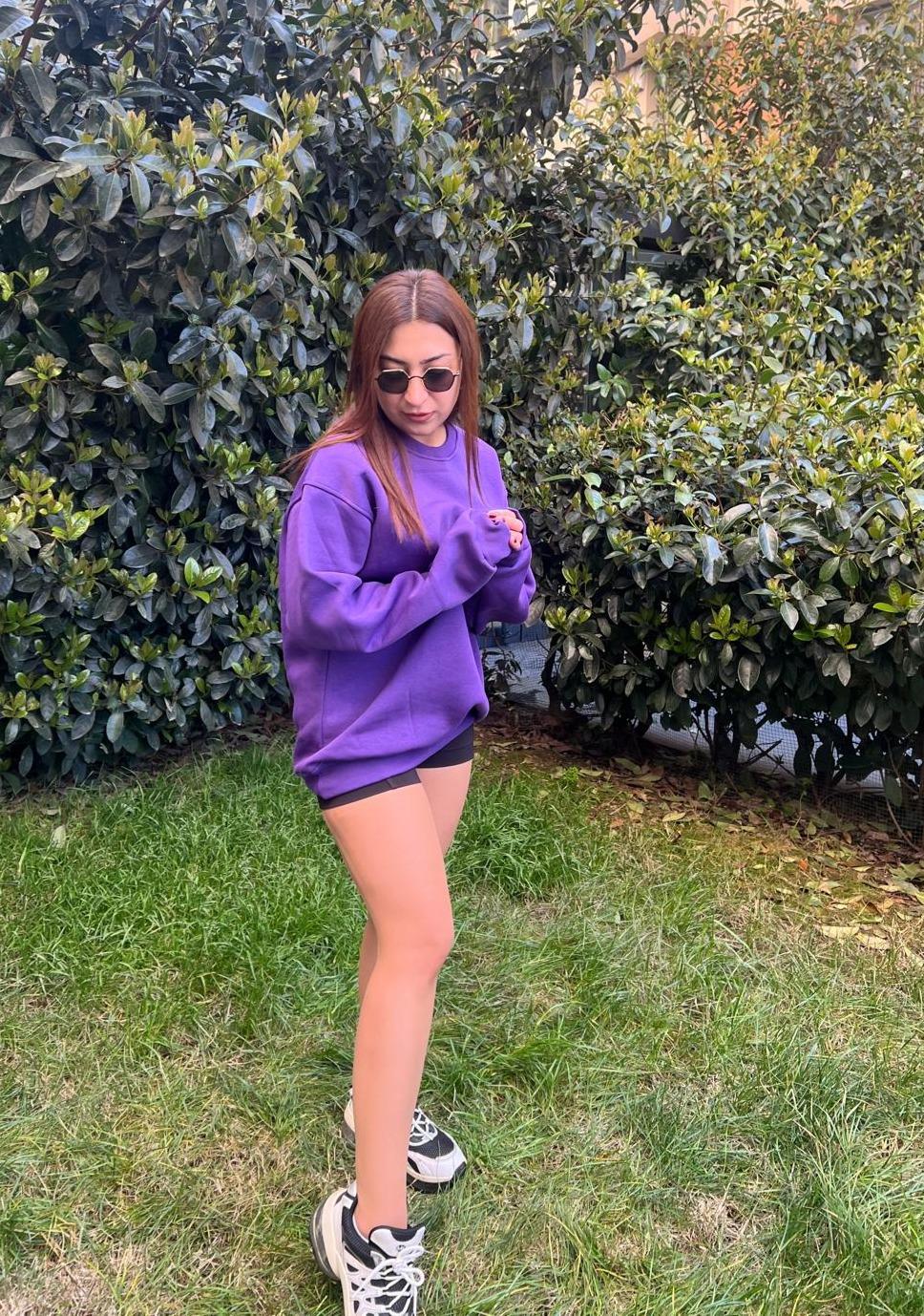 Bisiklet Yaka Oversize Sweatshirt