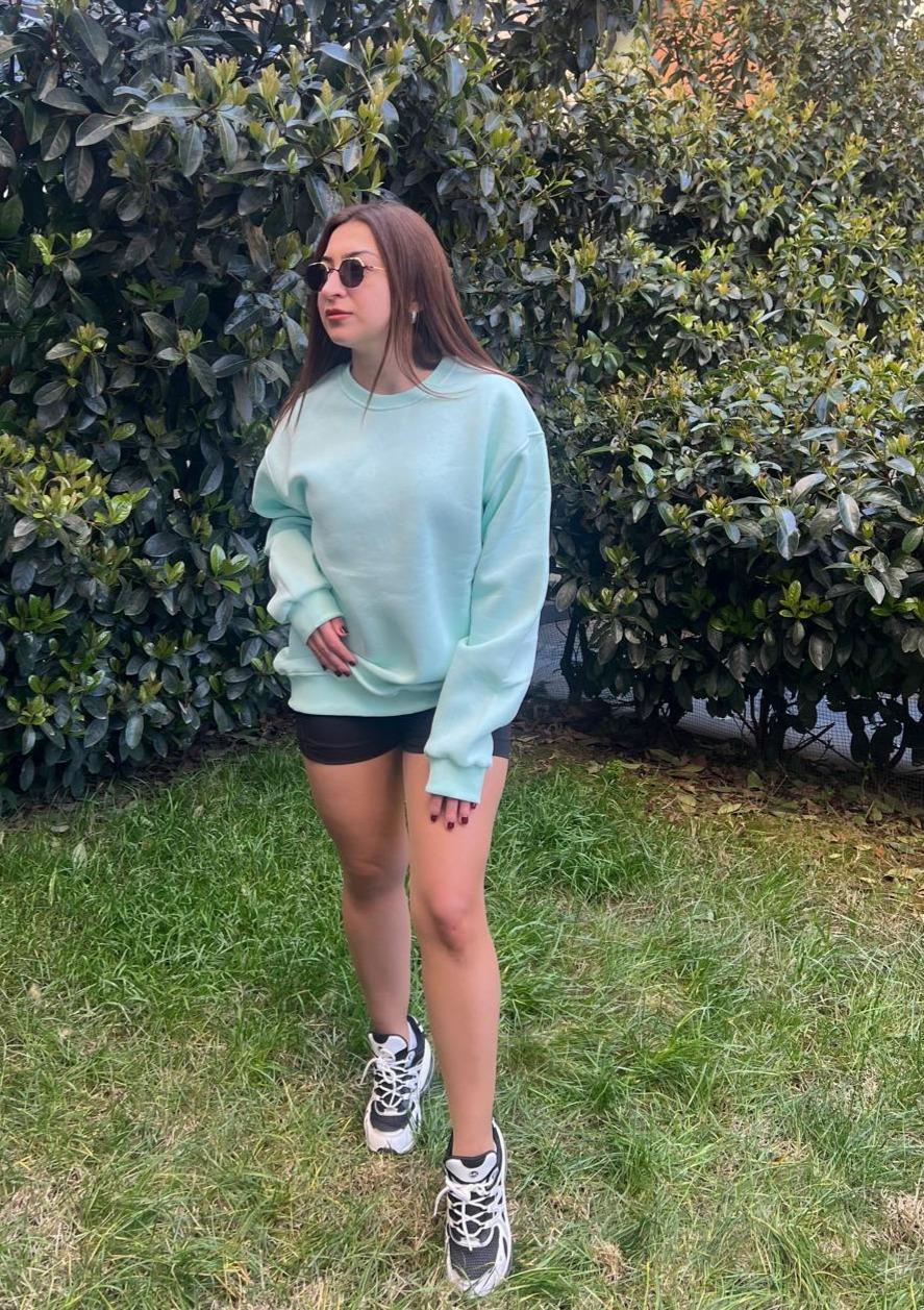 Bisiklet Yaka Oversize Sweatshirt
