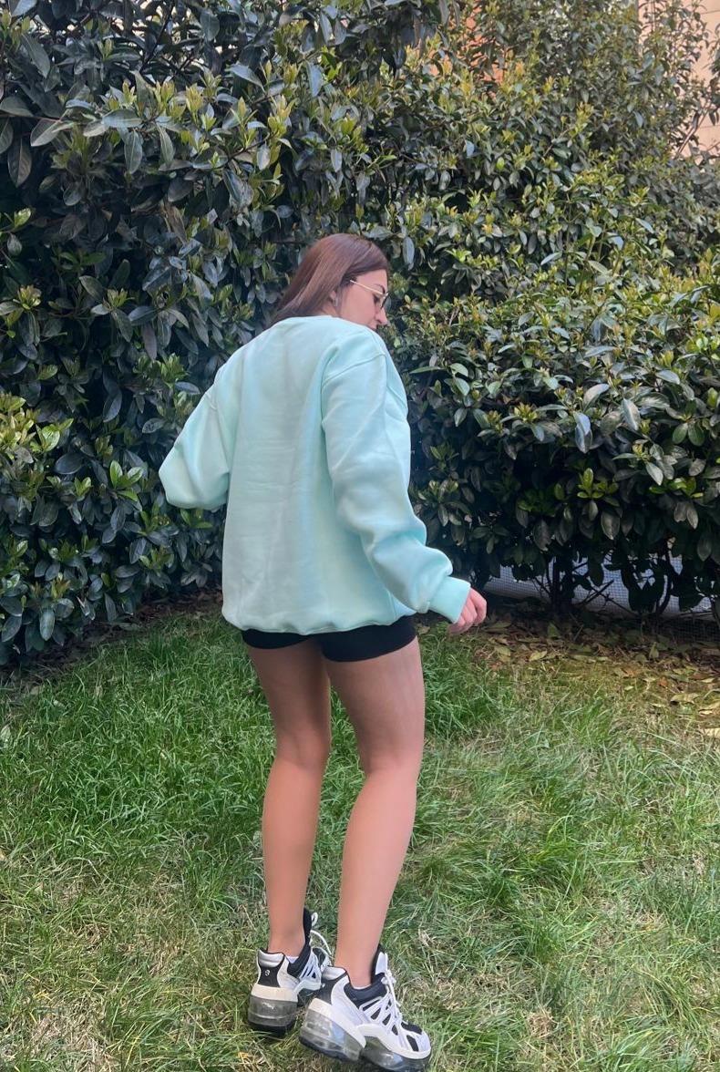 Bisiklet Yaka Oversize Sweatshirt