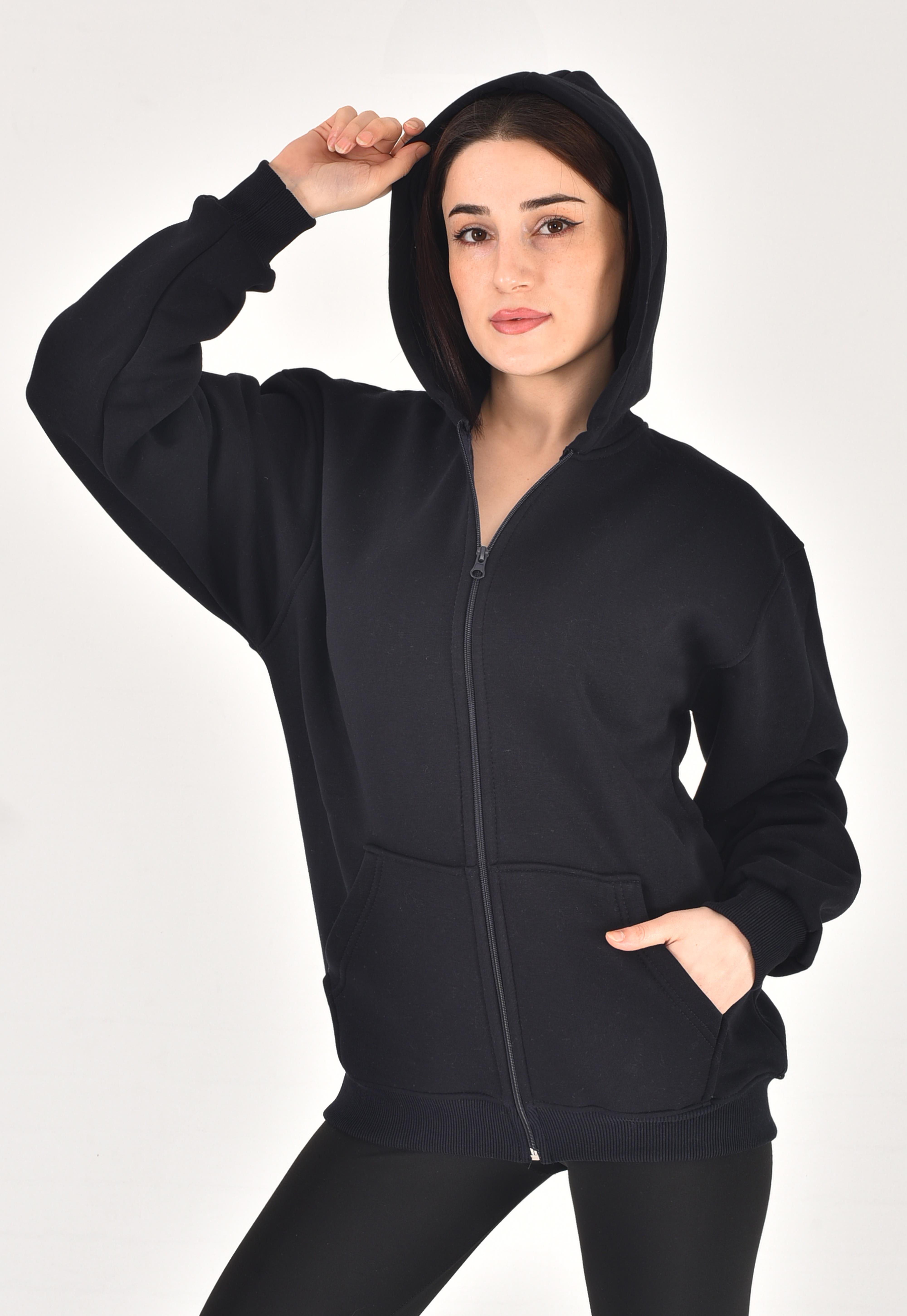 Fermuarlı Oversize Pamuklu Ceket