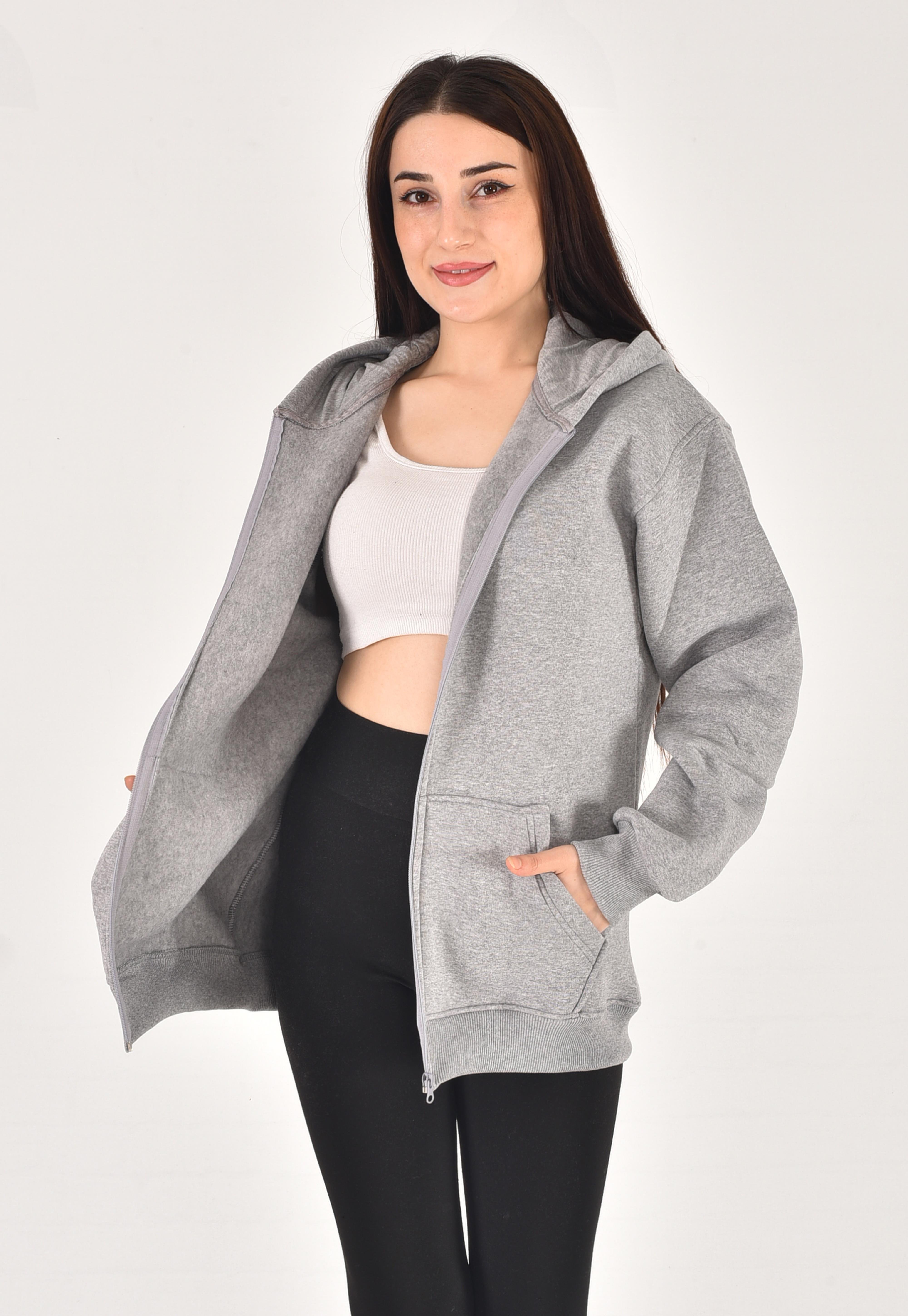 Fermuarlı Oversize Pamuklu Ceket