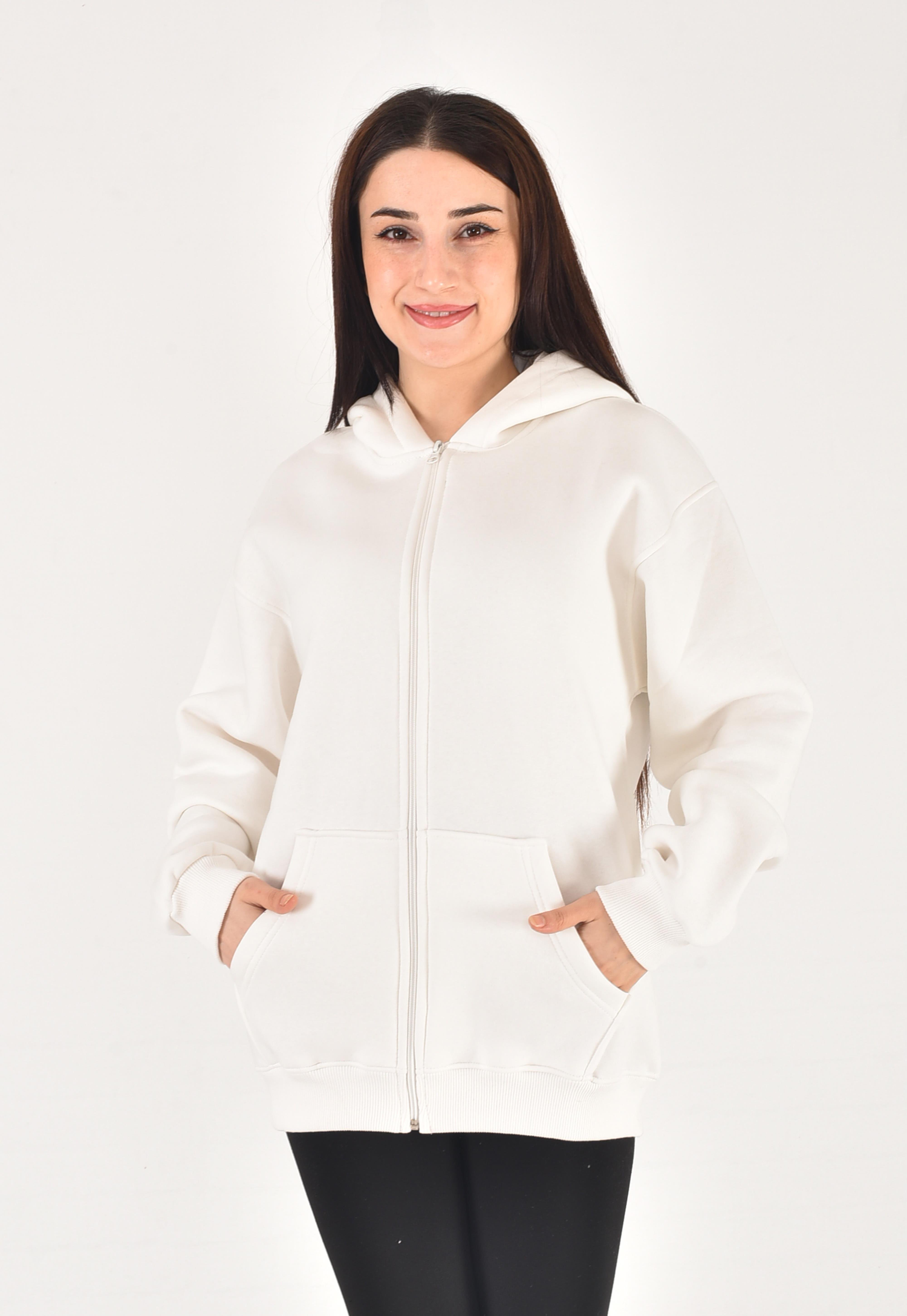 Fermuarlı Oversize Pamuklu Ceket