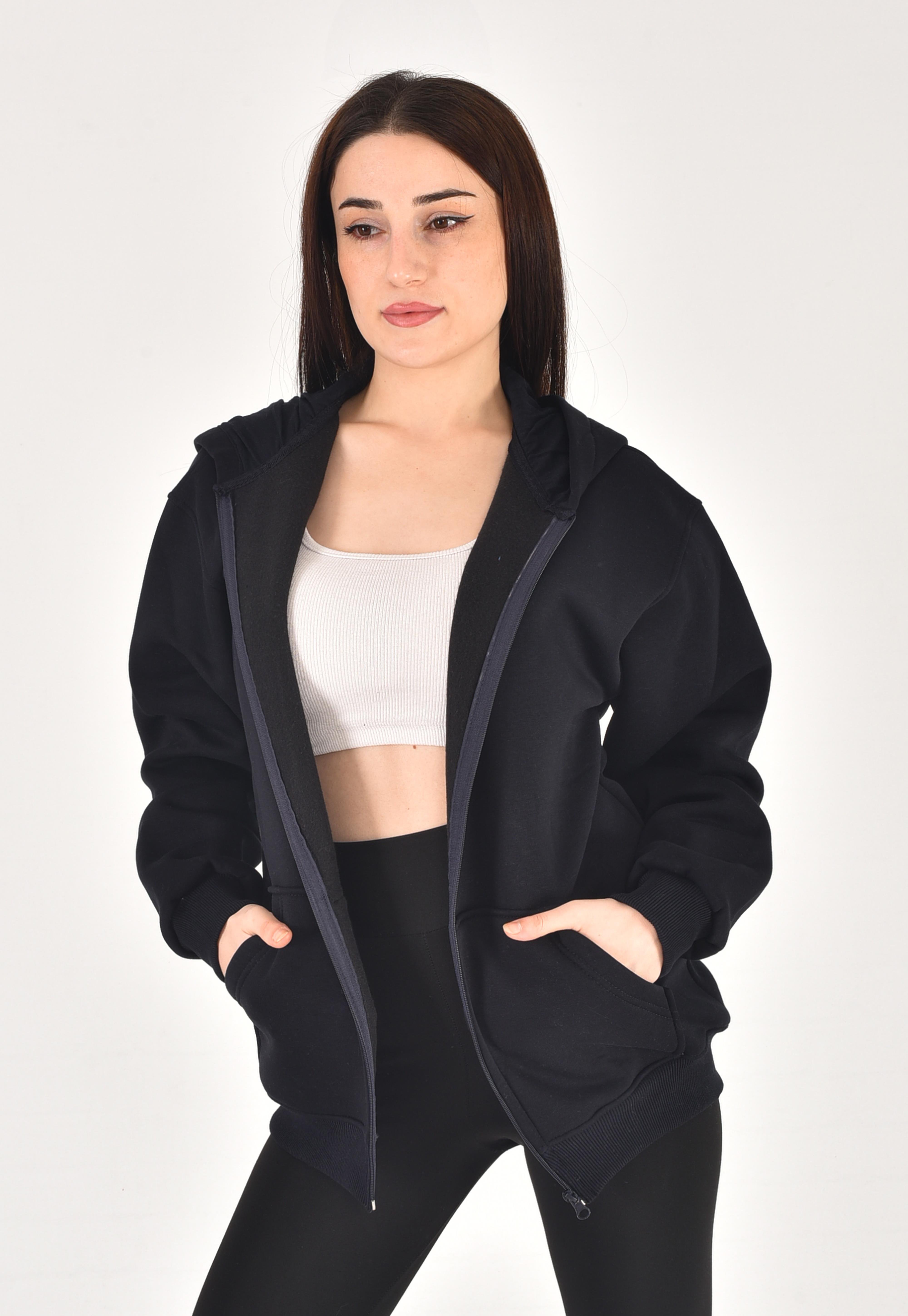 Fermuarlı Oversize Pamuklu Ceket