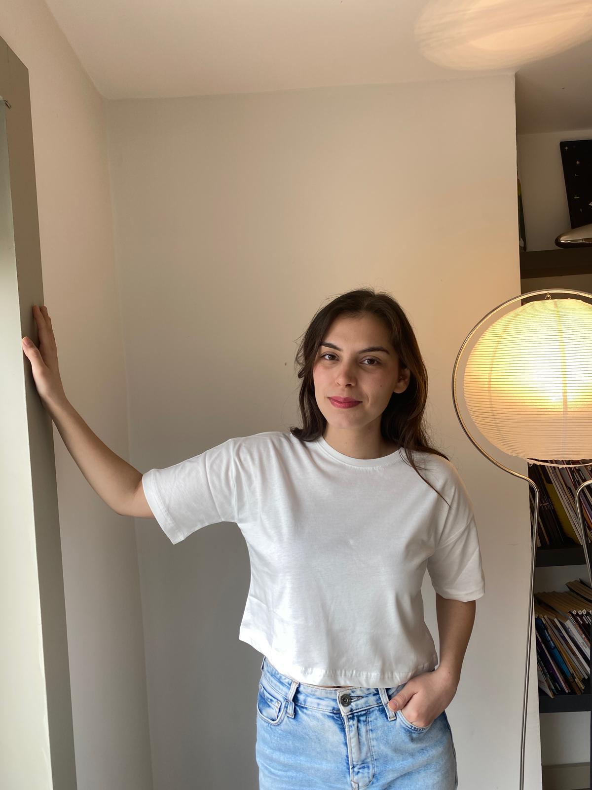 Oversize Basic Crop T-shirt