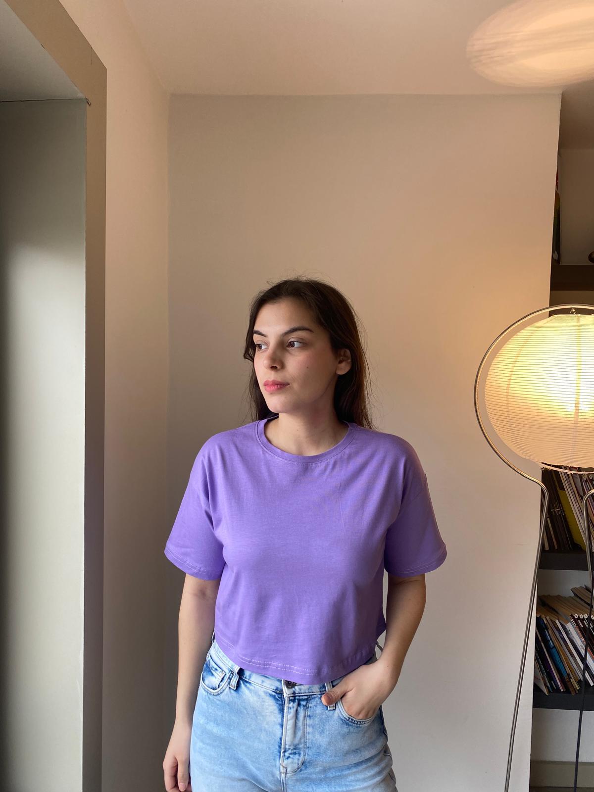 Oversize Basic Crop T-shirt