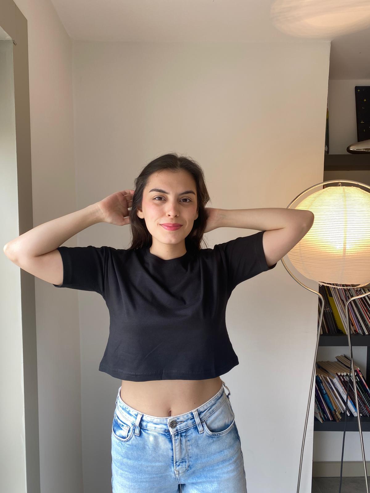 Oversize Basic Crop T-shirt