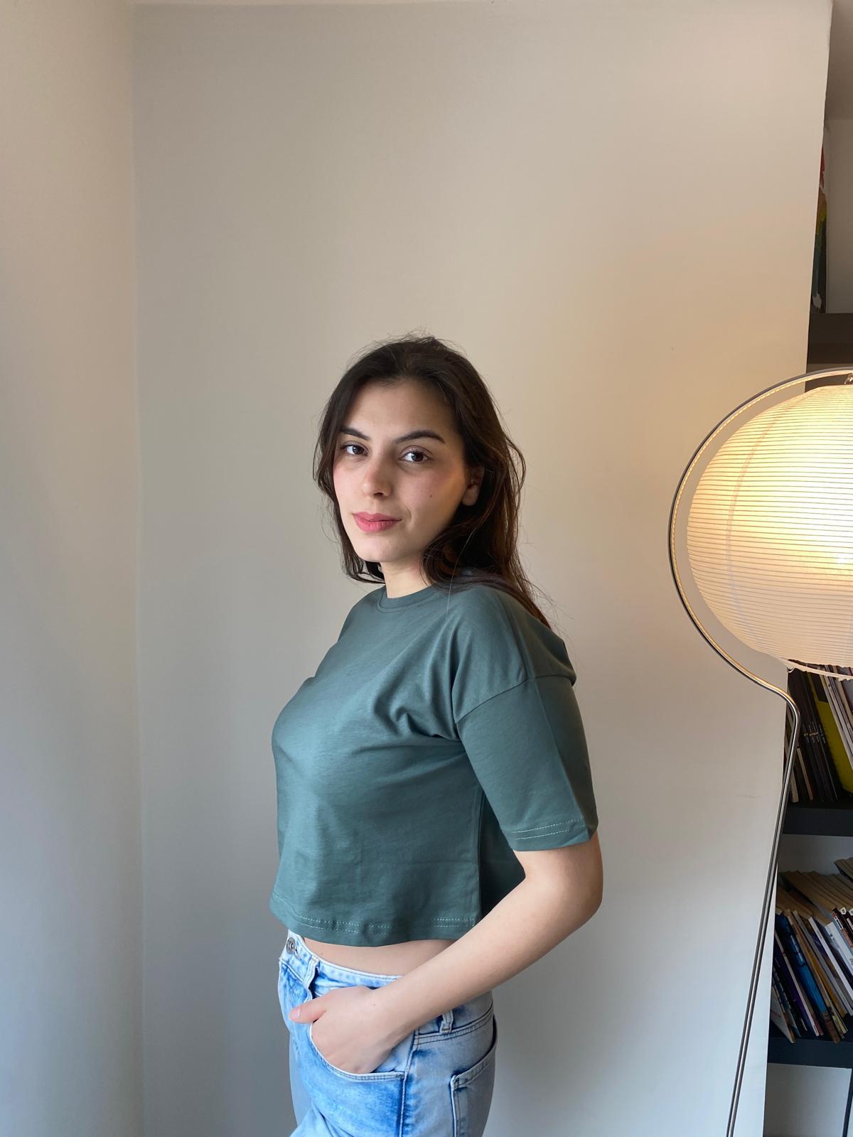 Oversize Basic Crop T-shirt