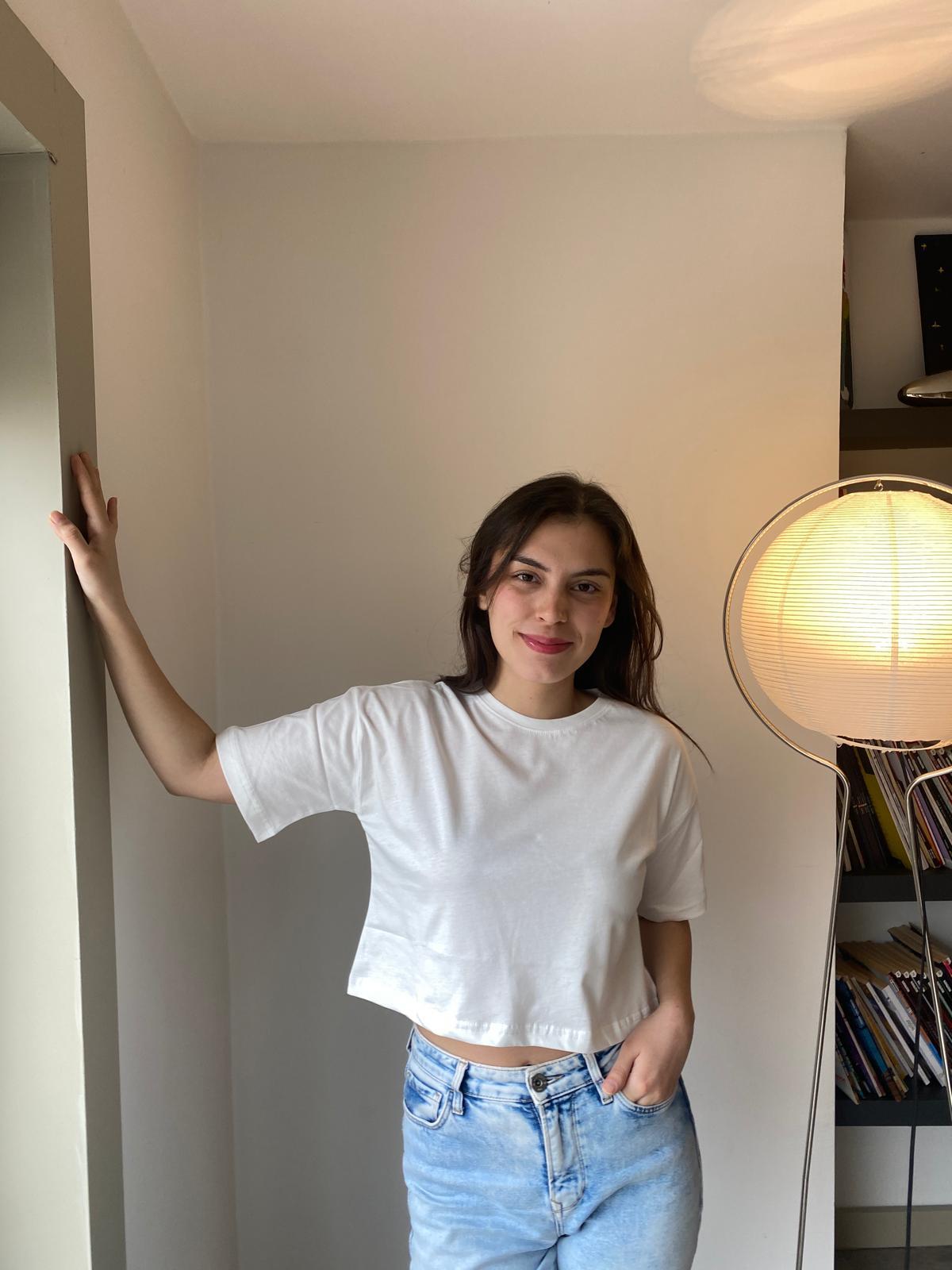Oversize Basic Crop T-shirt
