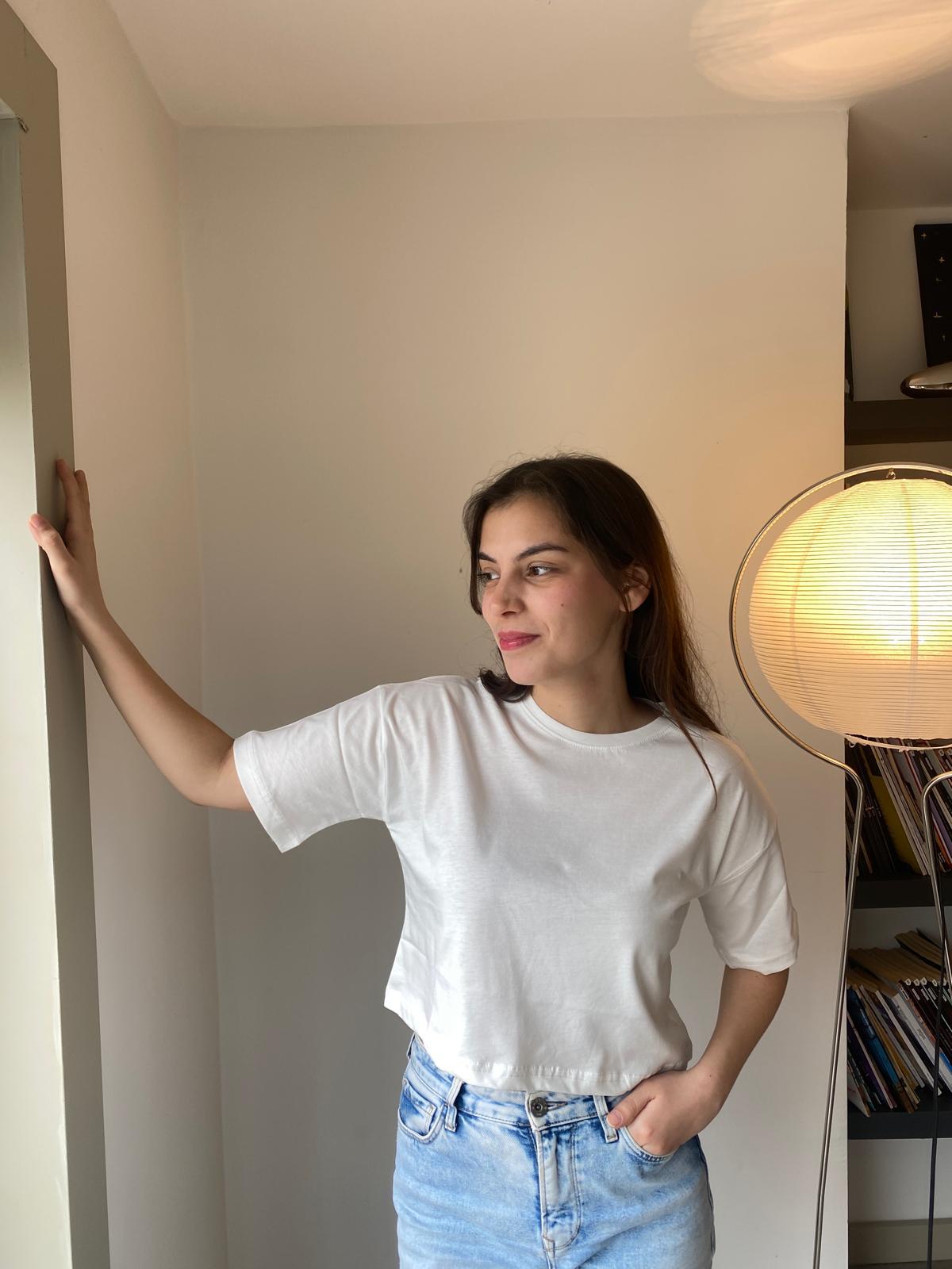 Oversize Basic Crop T-shirt