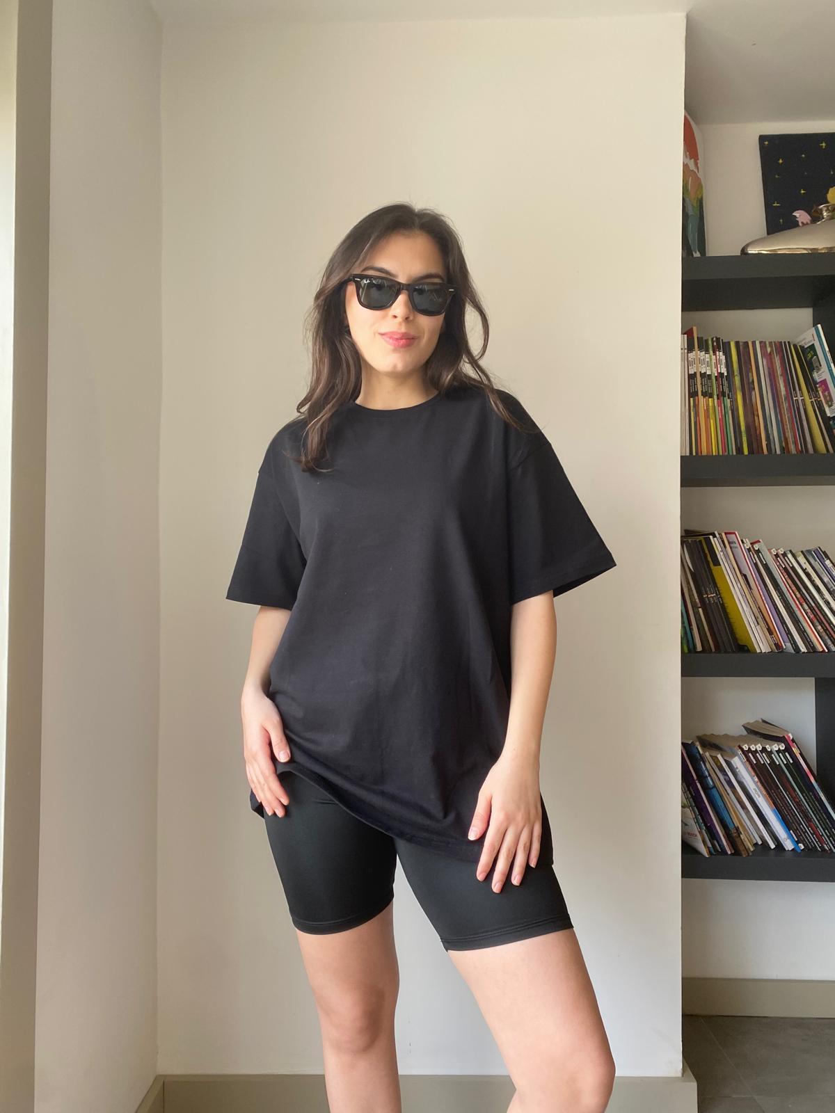 Oversize Bisiklet Yaka Basic T-shirt