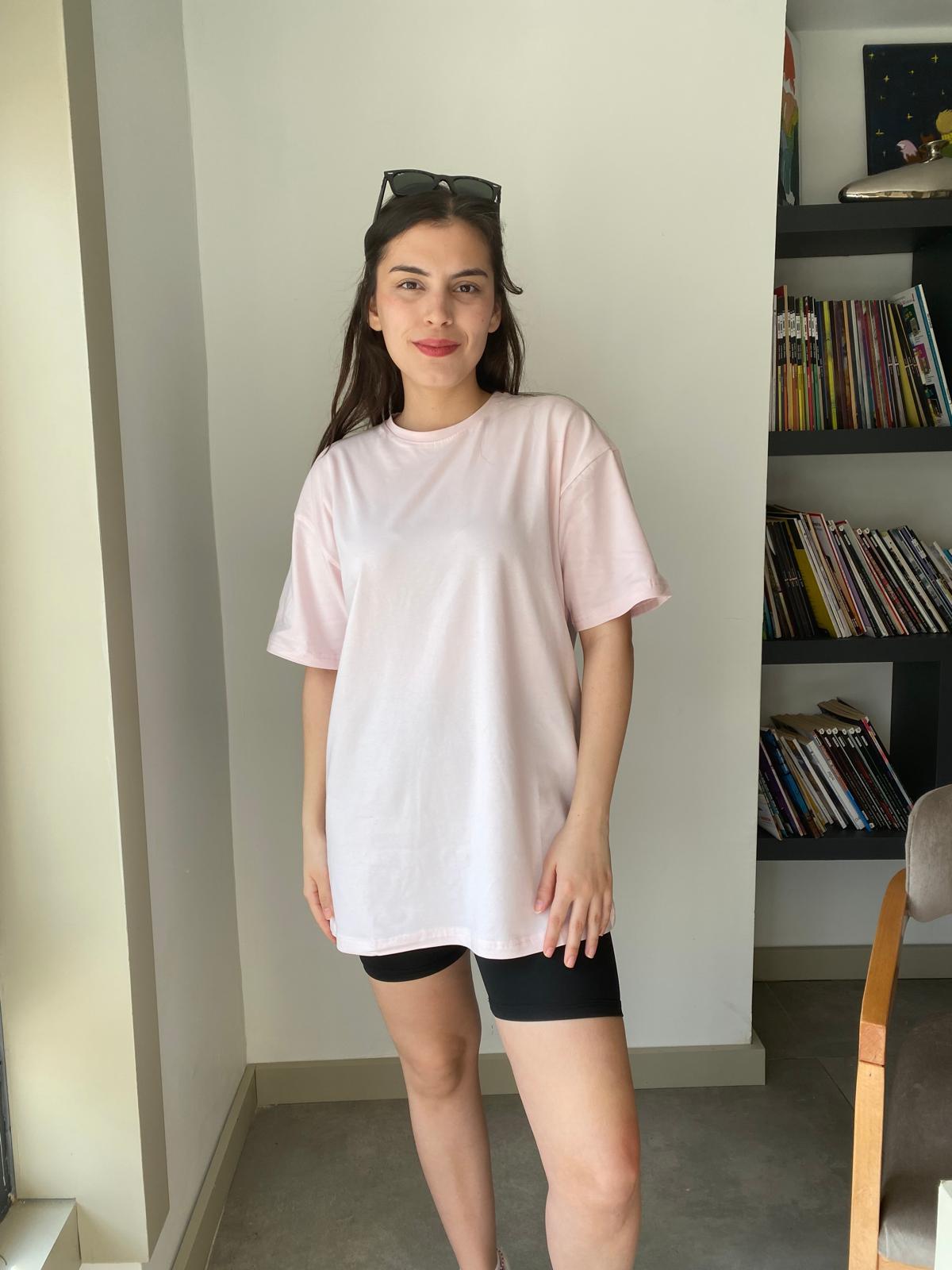 Oversize Bisiklet Yaka Basic T-shirt