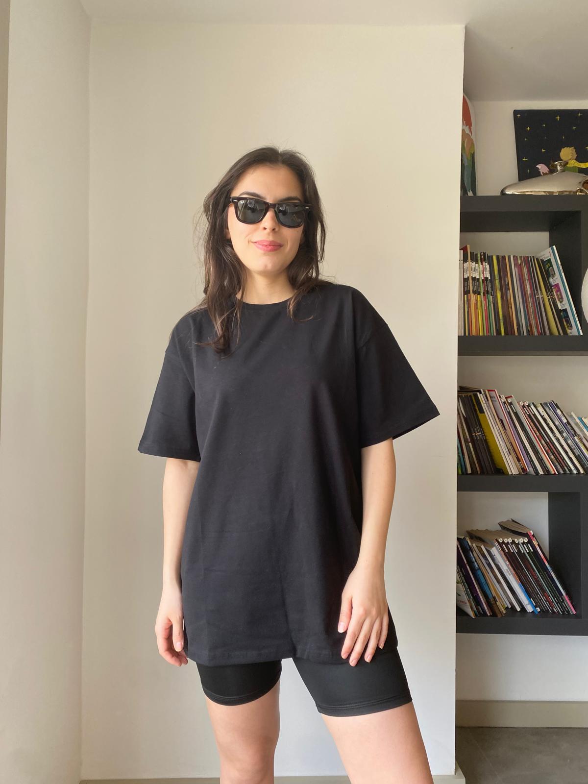 Oversize Bisiklet Yaka Basic T-shirt