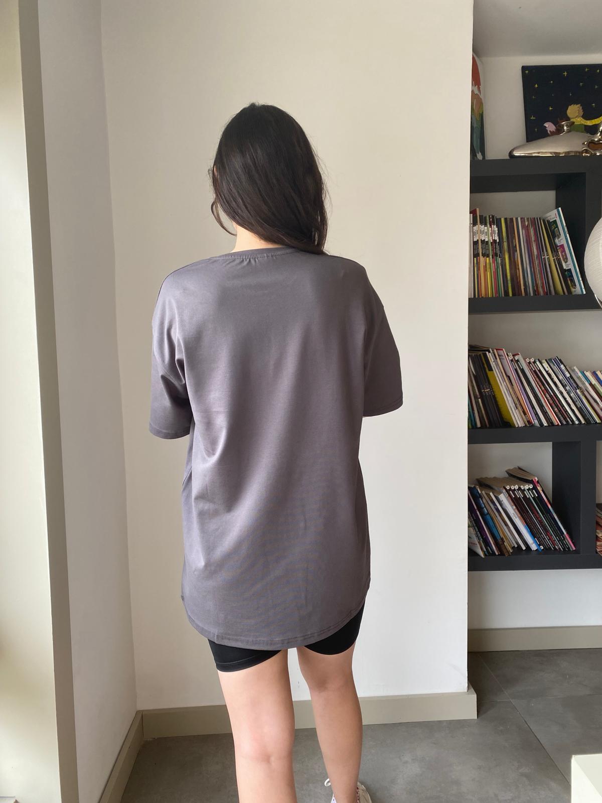Oversize Bisiklet Yaka Basic T-shirt