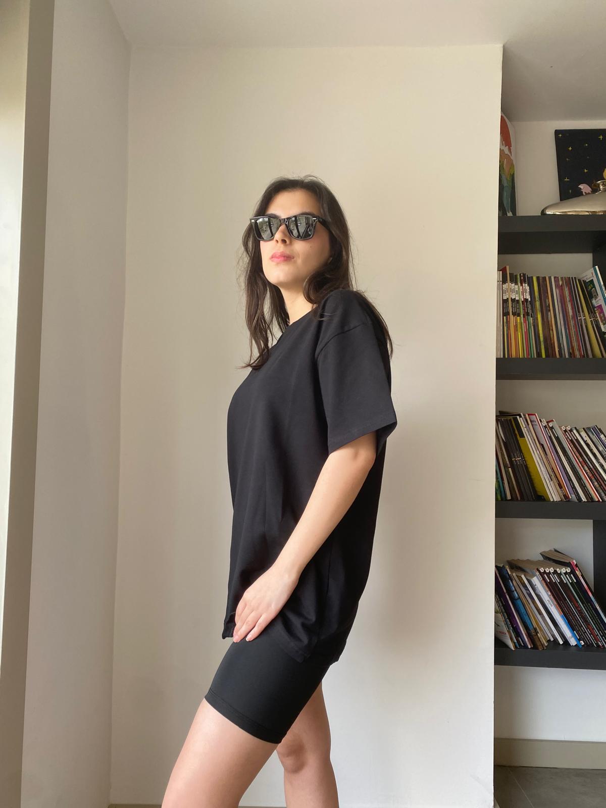 Oversize Bisiklet Yaka Basic T-shirt