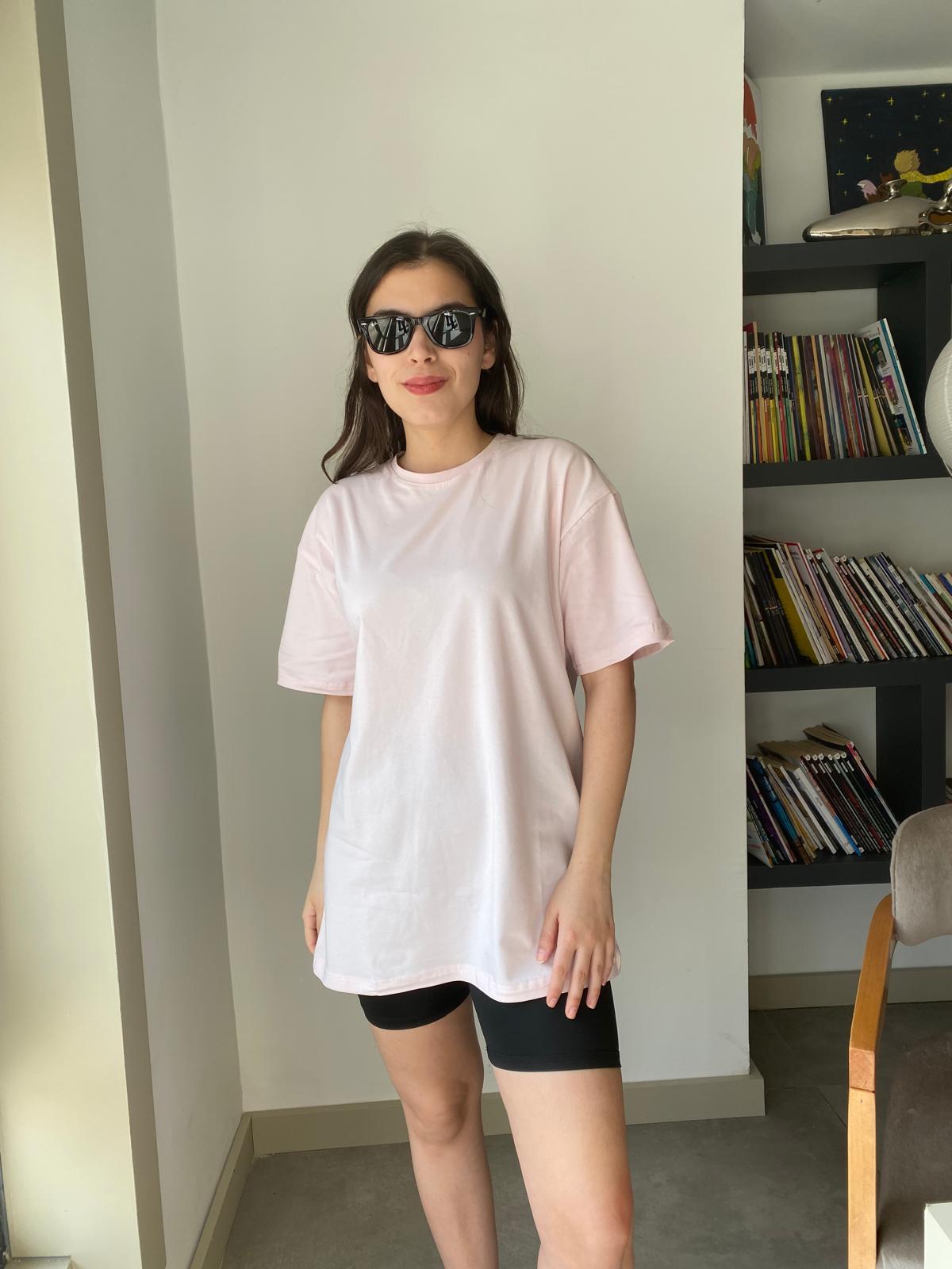 Oversize Bisiklet Yaka Basic T-shirt