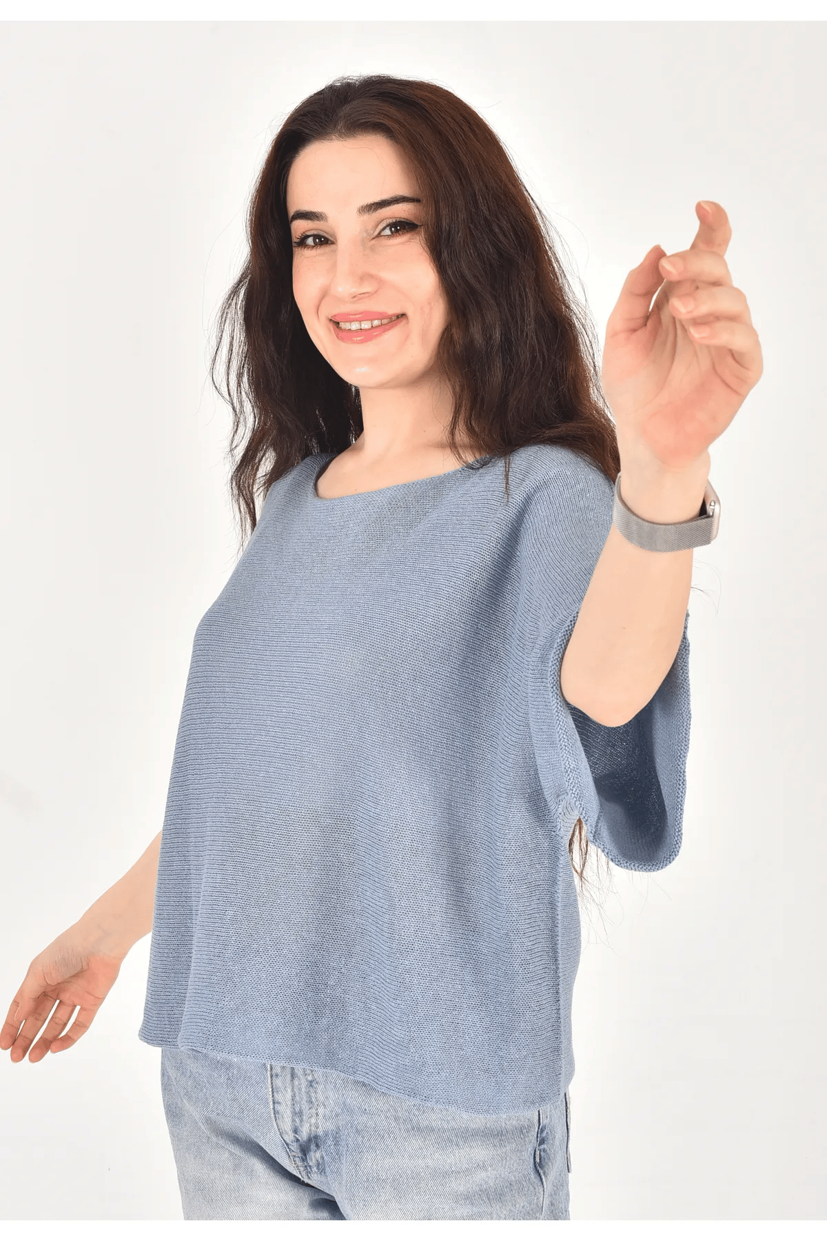 Triko Yarım Kollu Bluz