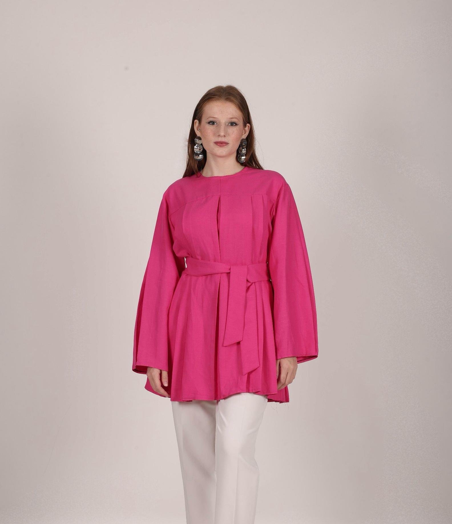 PİLELİ GRACE TUNİK - PİNK  