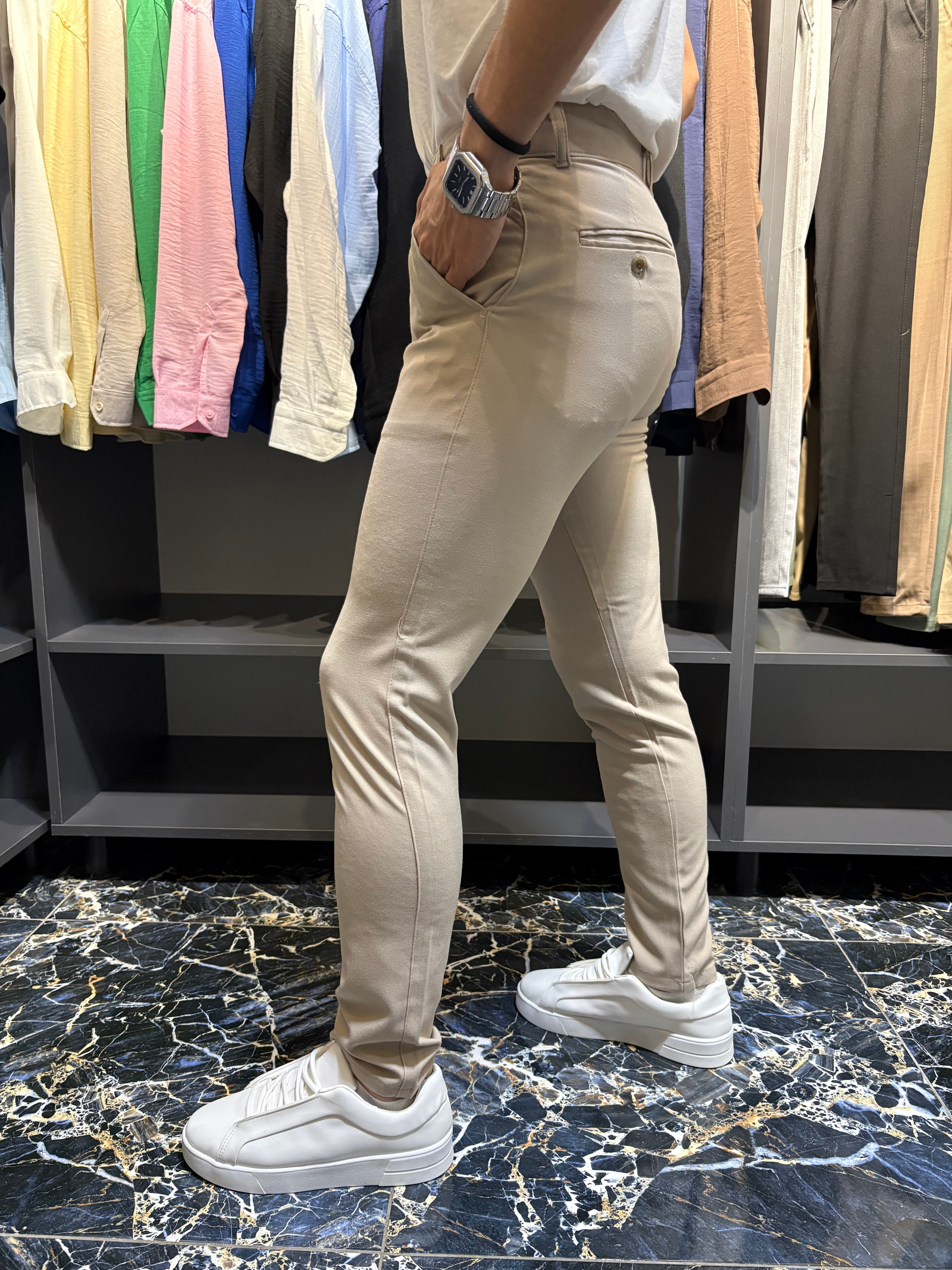 Bezayağı Slim Kumaş Pantolon Bej