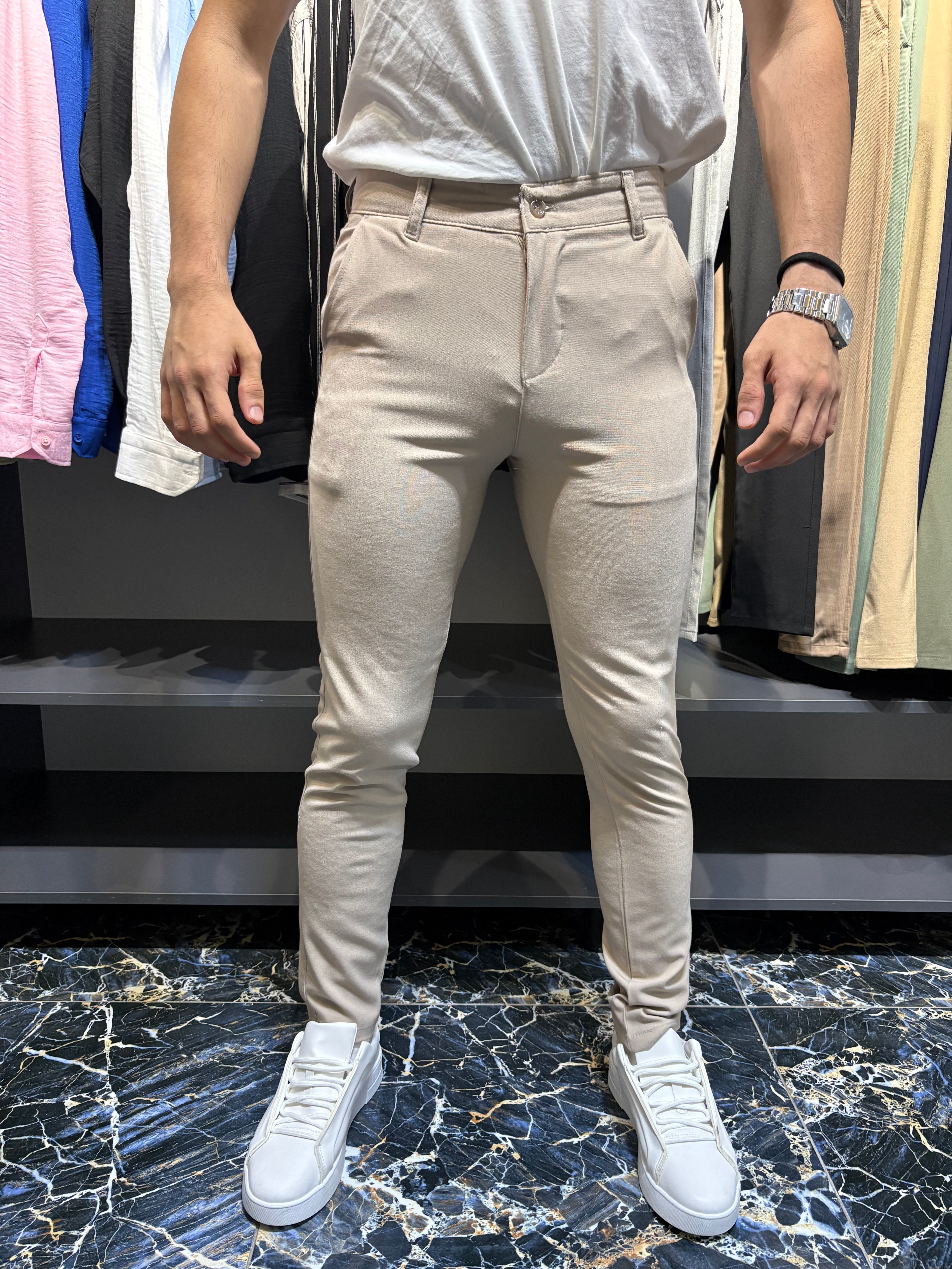Bezayağı Slim Kumaş Pantolon Bej