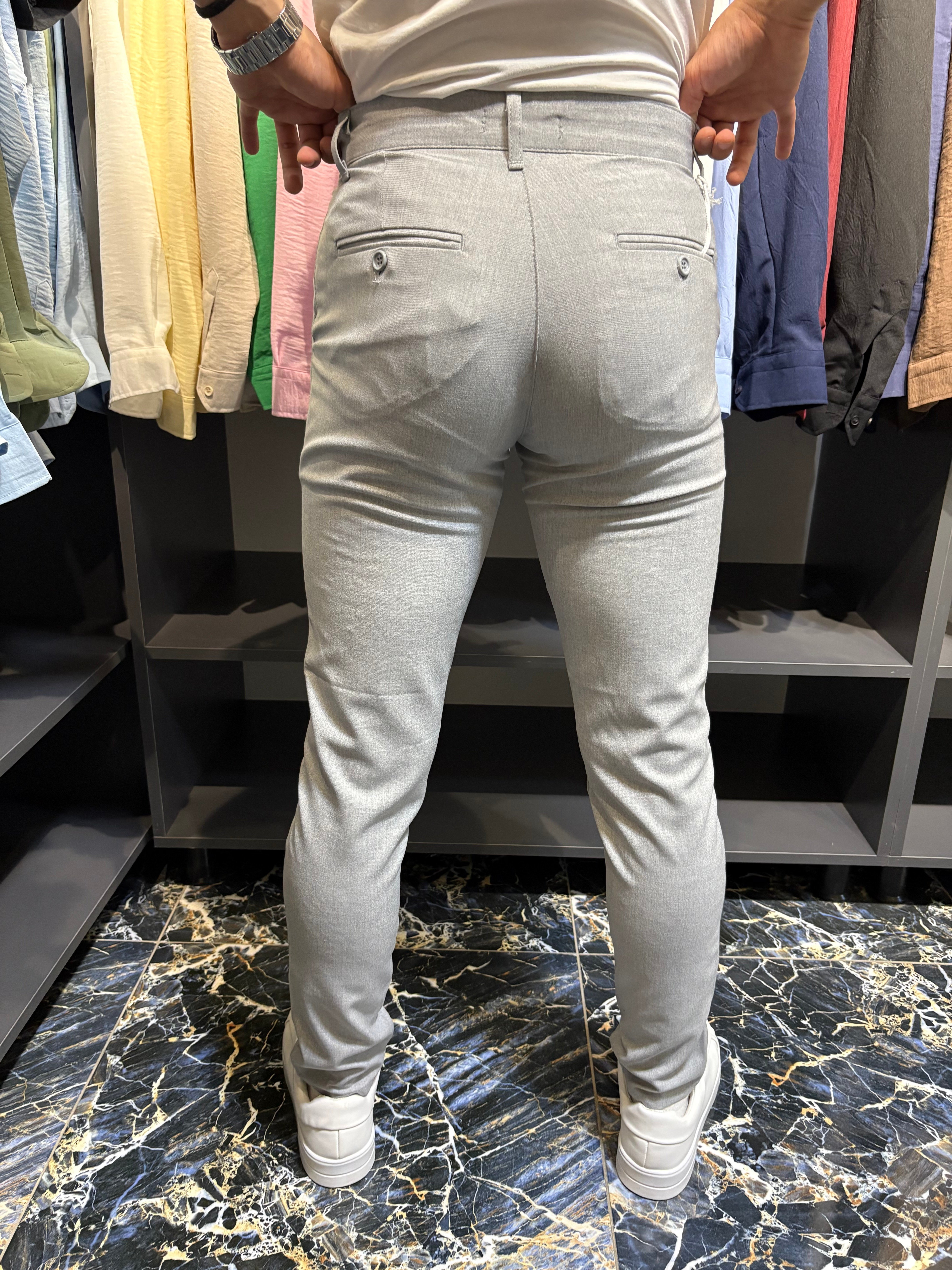 Bezayağı Slim Kumaş Pantolon Gri