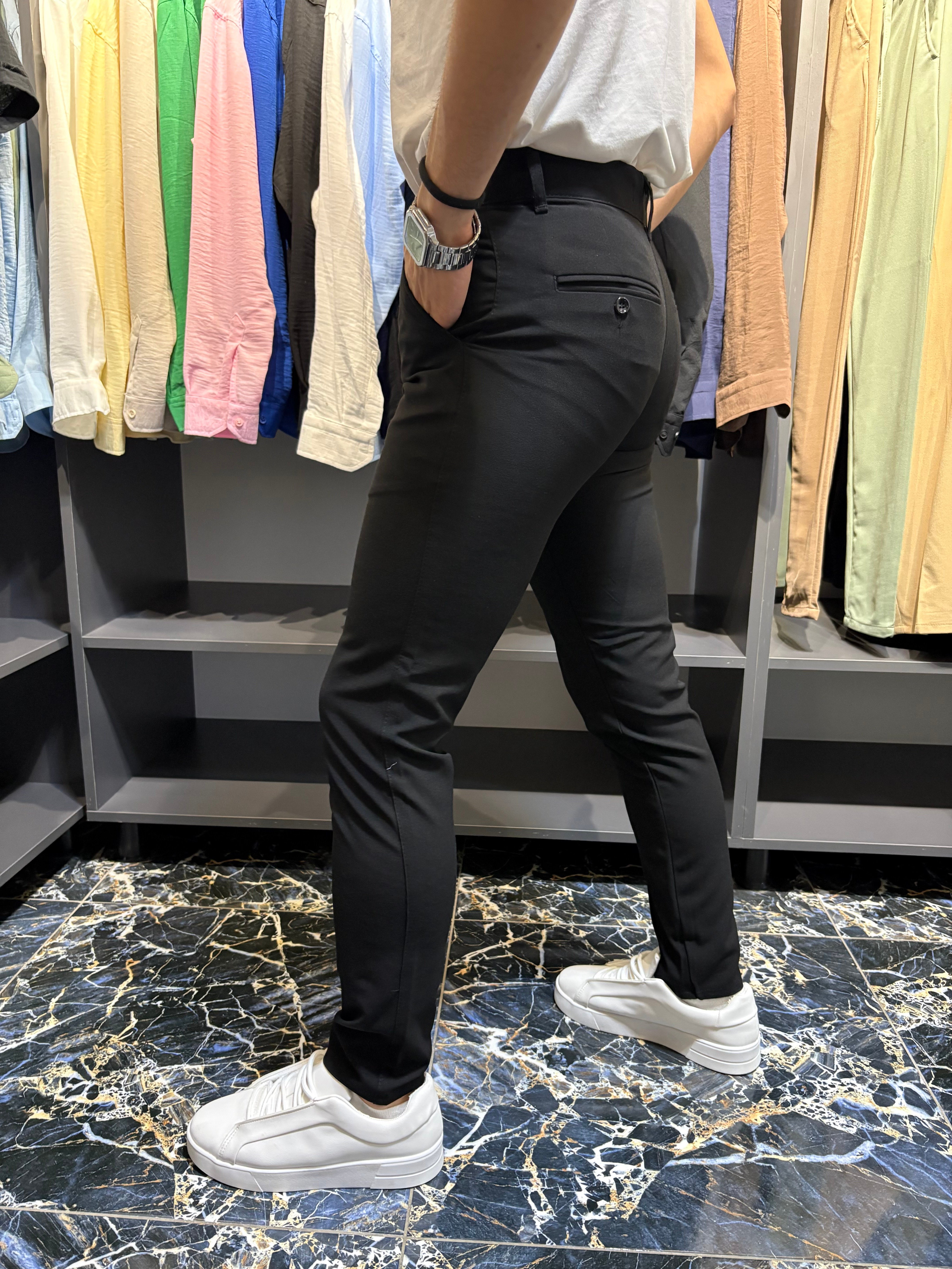 Bezayağı Slim Kumaş Pantolon Siyah