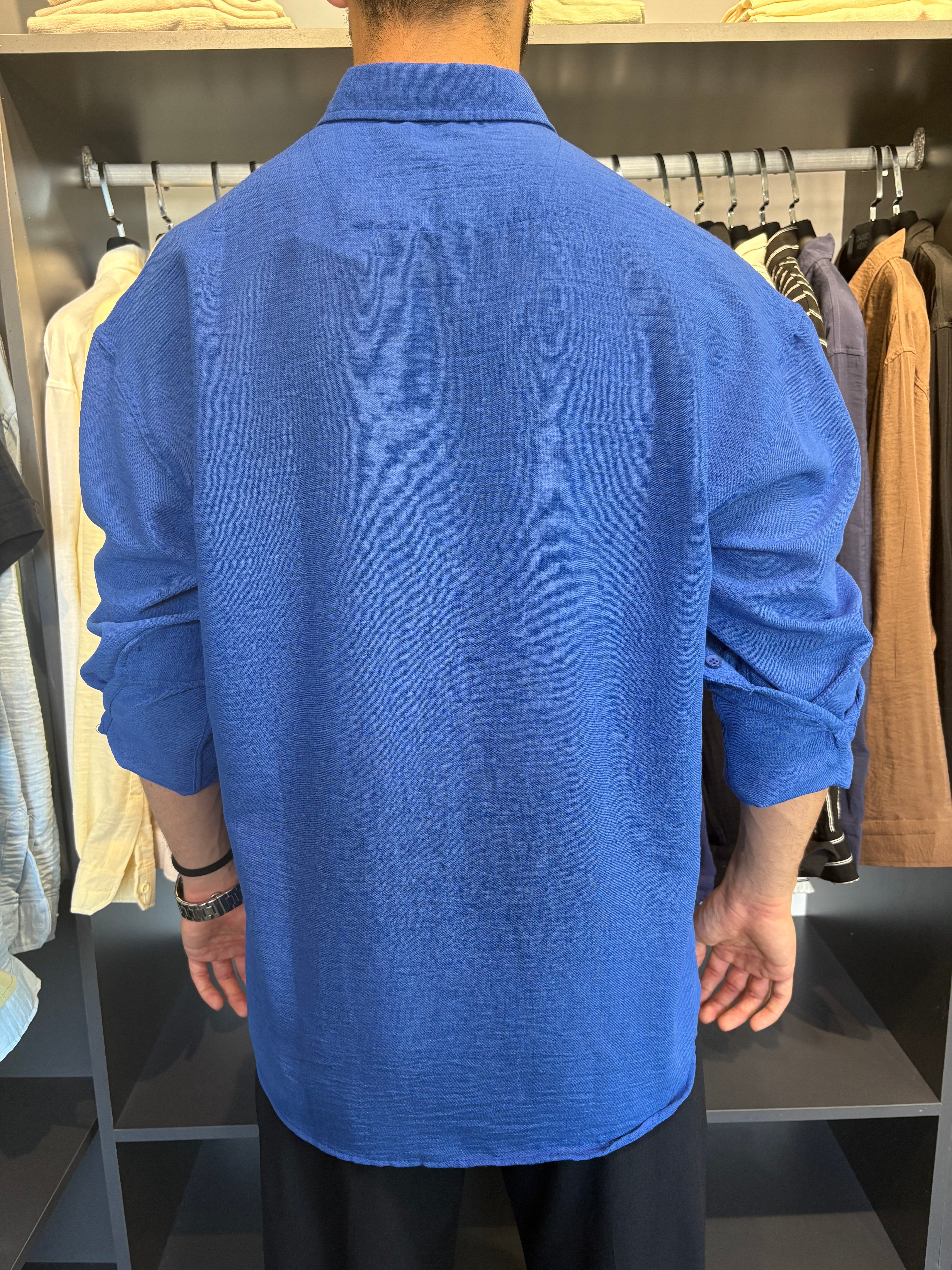 Lenasso Fresh Keten Gömlek Lacivert