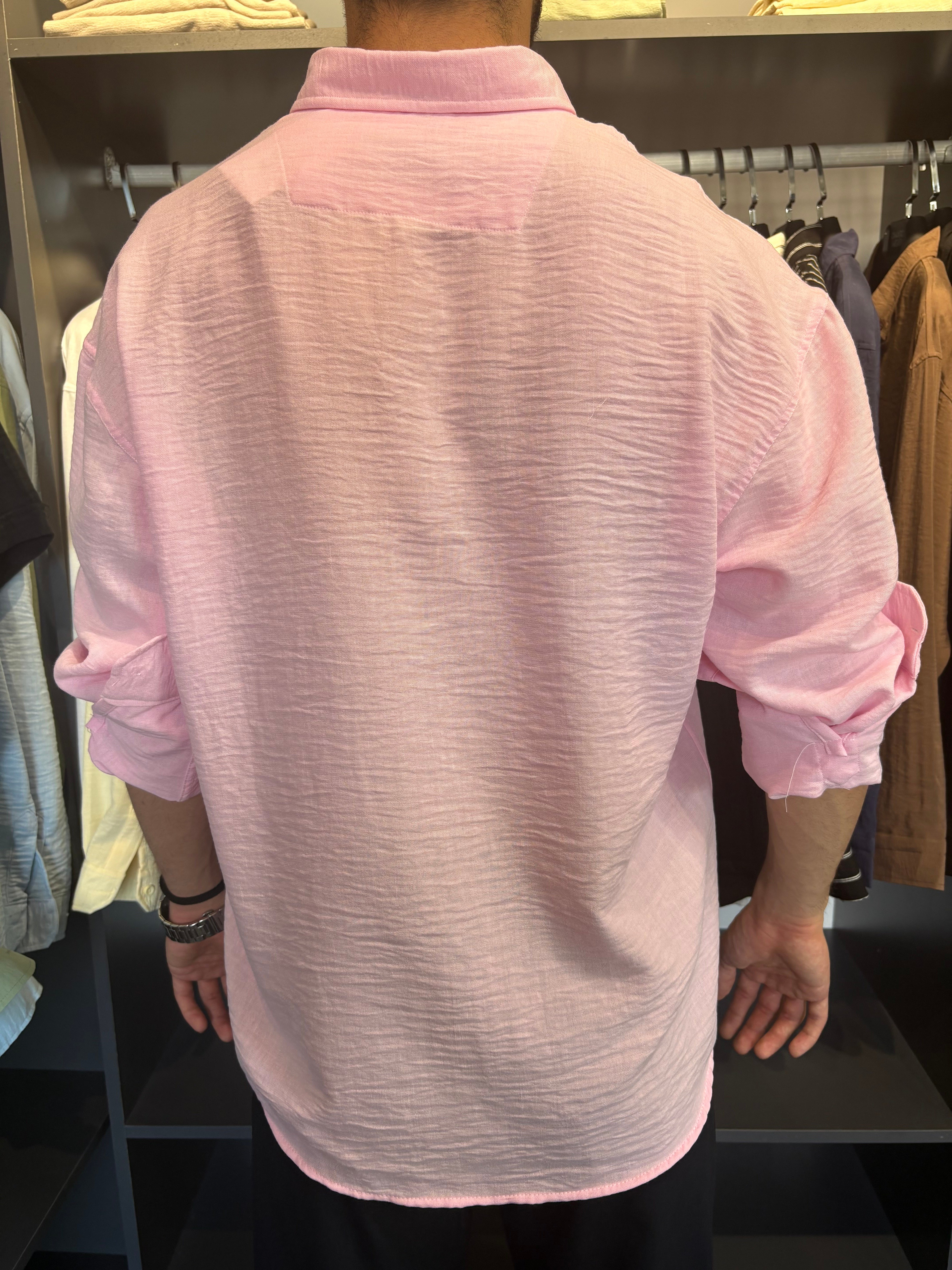 Lenasso Fresh Keten Gömlek Pembe