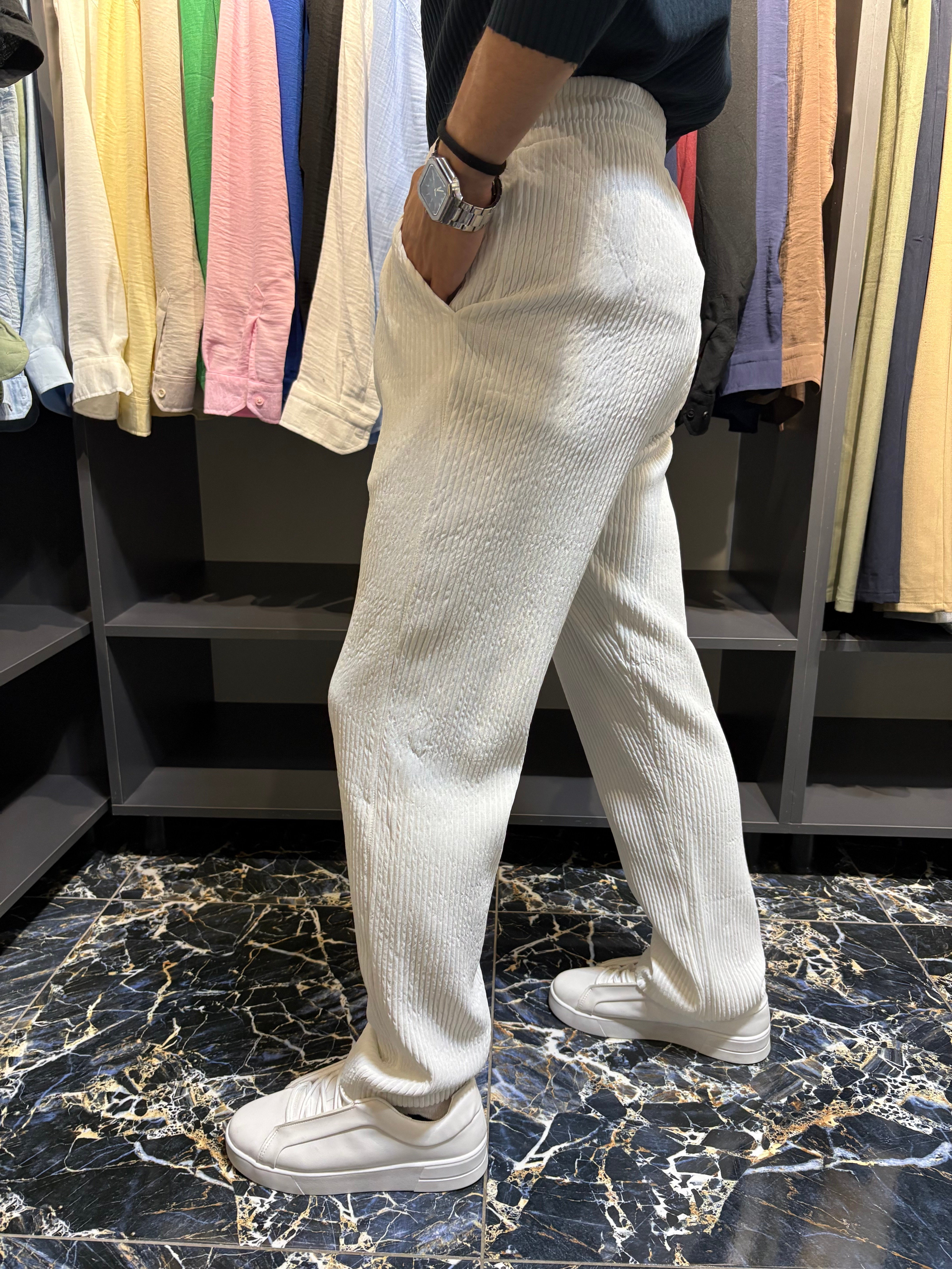 Marrakech Fitilli Baggy Pantolon Ekru
