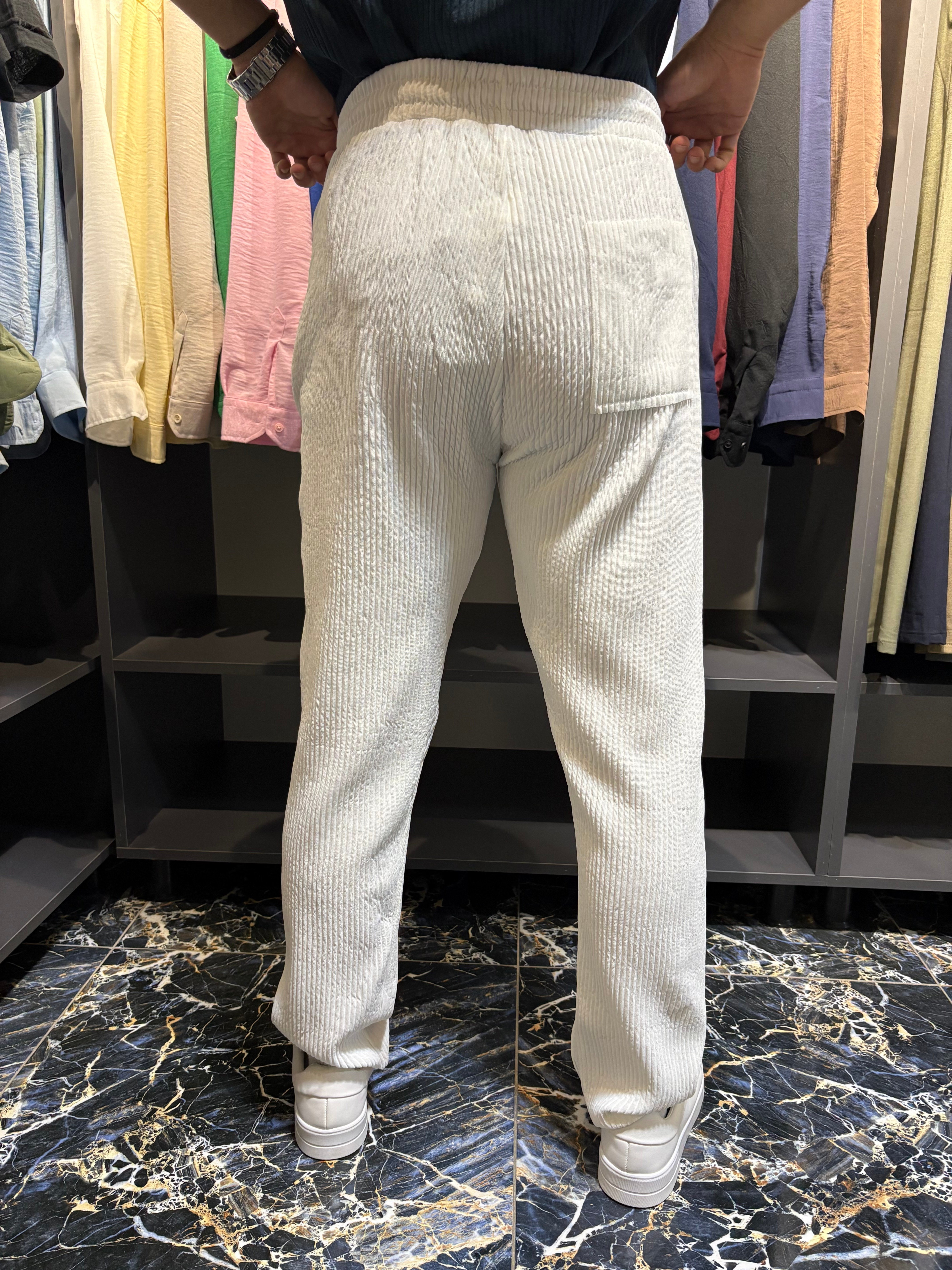 Marrakech Fitilli Baggy Pantolon Ekru