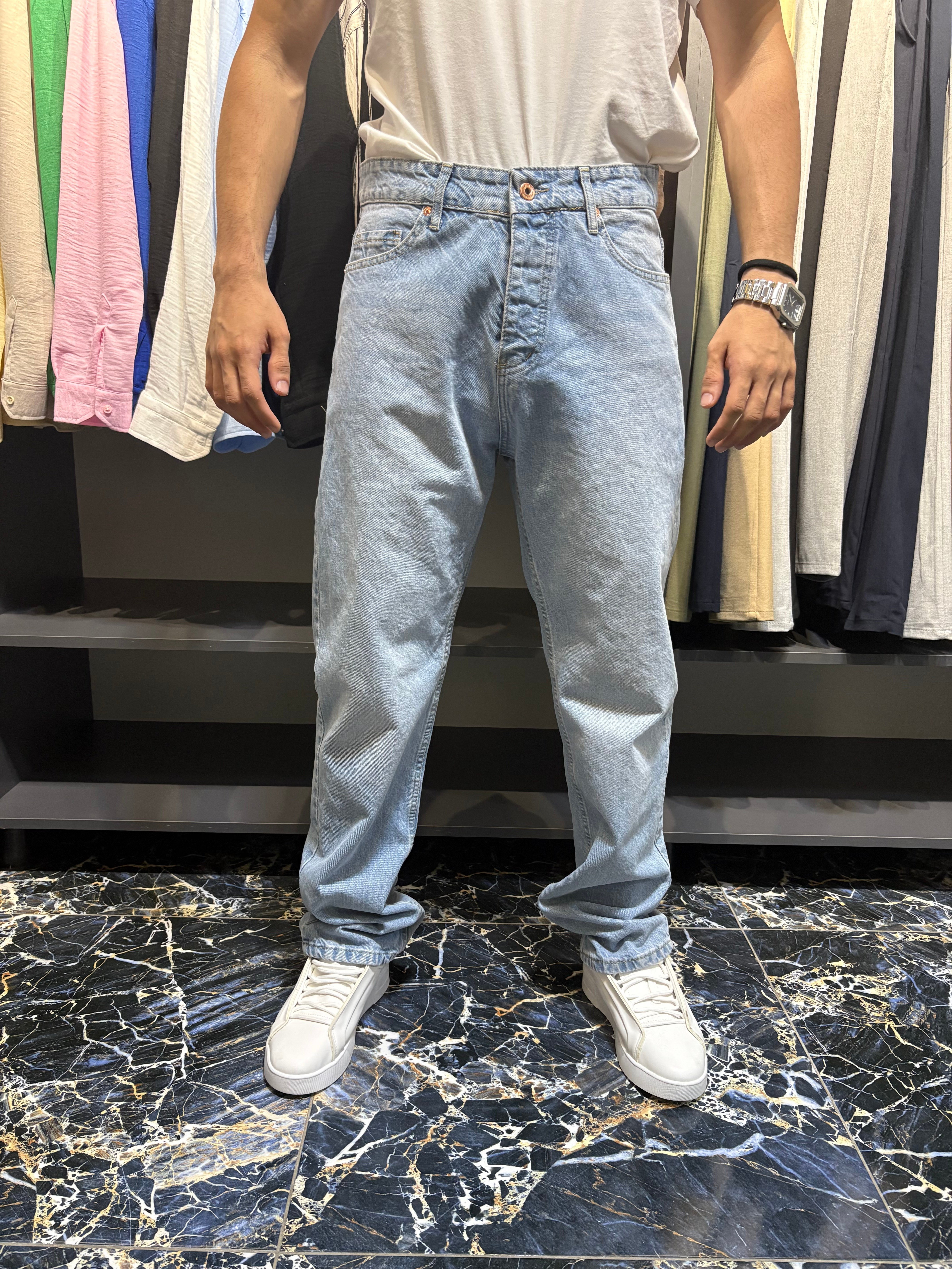 We11 Baggy Kot Pantolon Mavi
