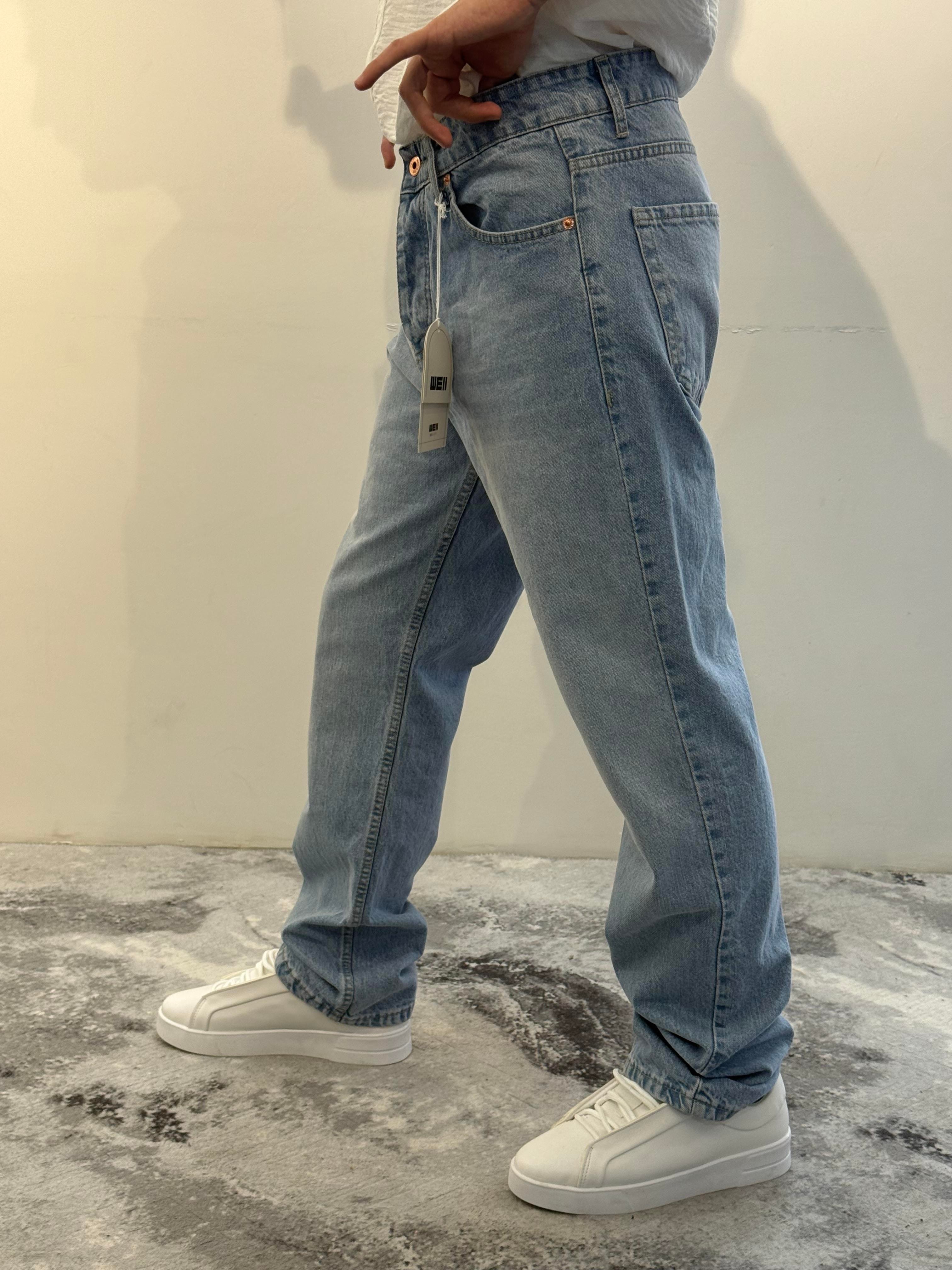We11 Baggy Kot Pantolon Mavi