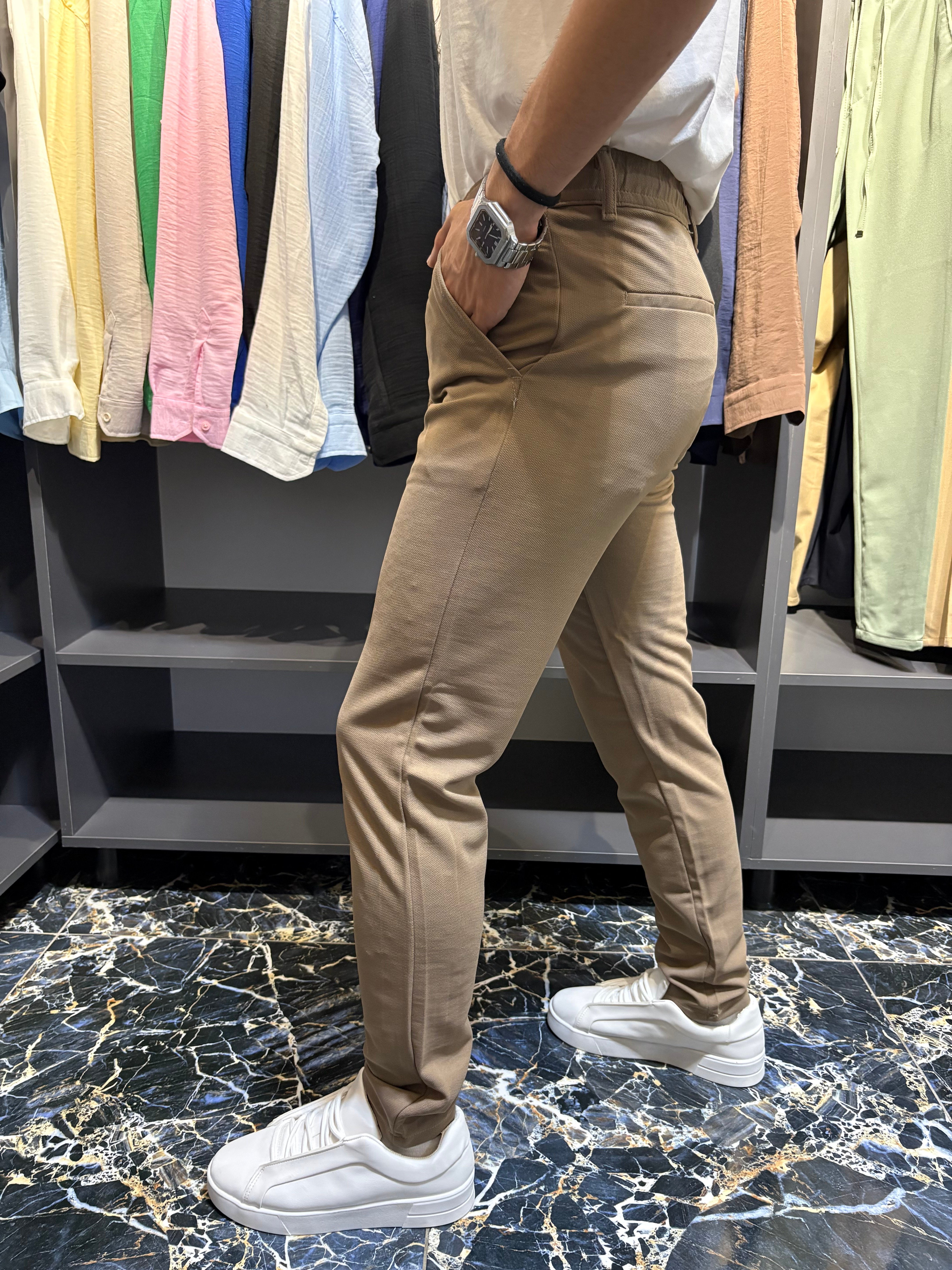 Zara Kumaş Jogger Pantolon Kahverengi