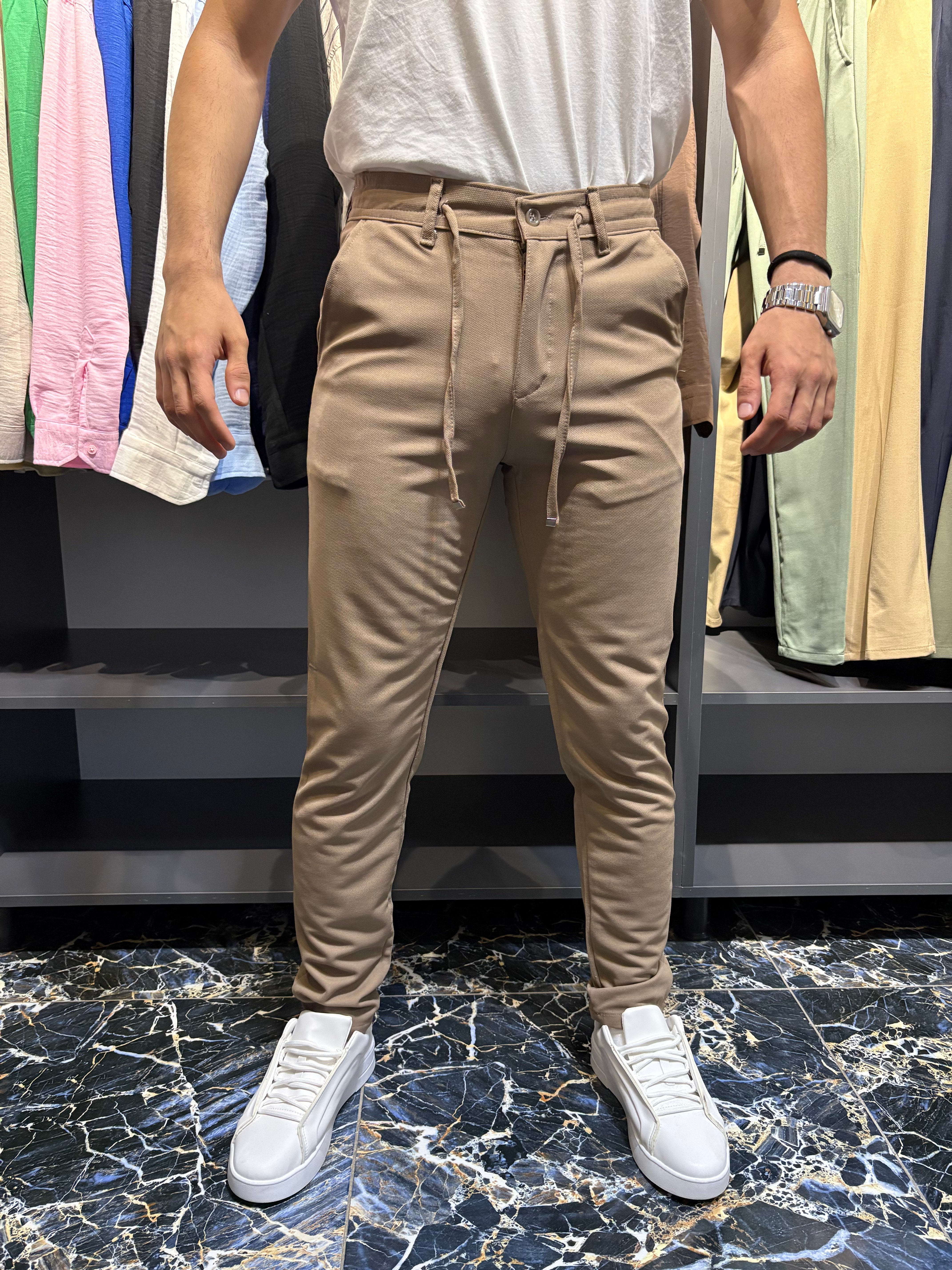Zara Kumaş Jogger Pantolon Kahverengi