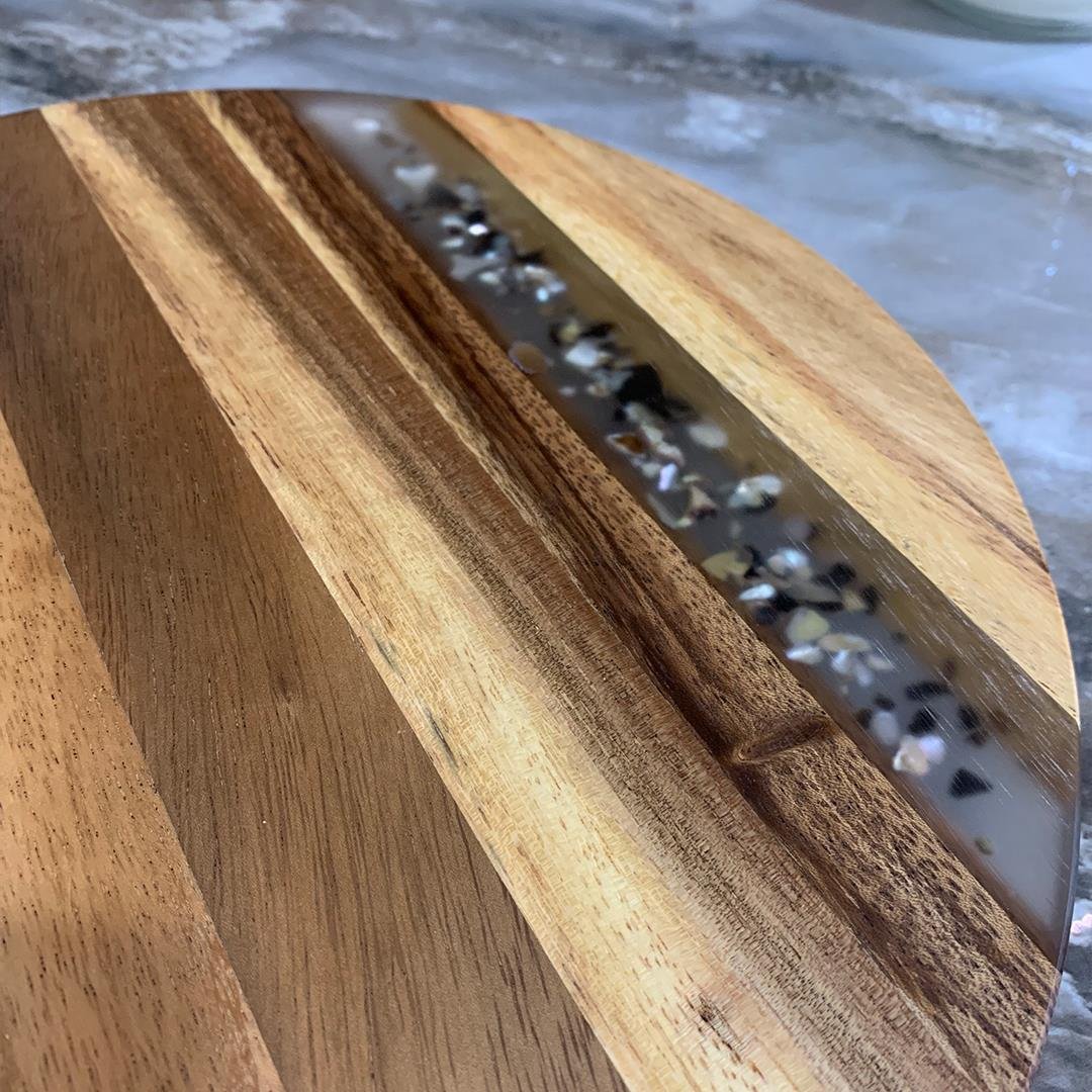 Serving PlateAcacia Rotating Wooden Presentation Plate