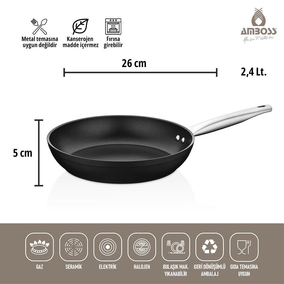 Tencere ve Tencere SetiAmboss Dark Granit Tava 26 cm