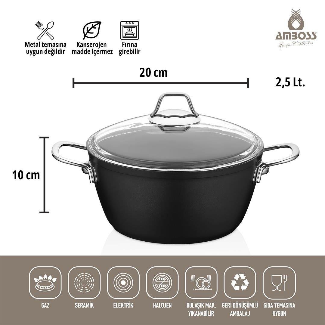 Tencere ve Tencere SetiAmboss Dark Granit Tencere 20 cm