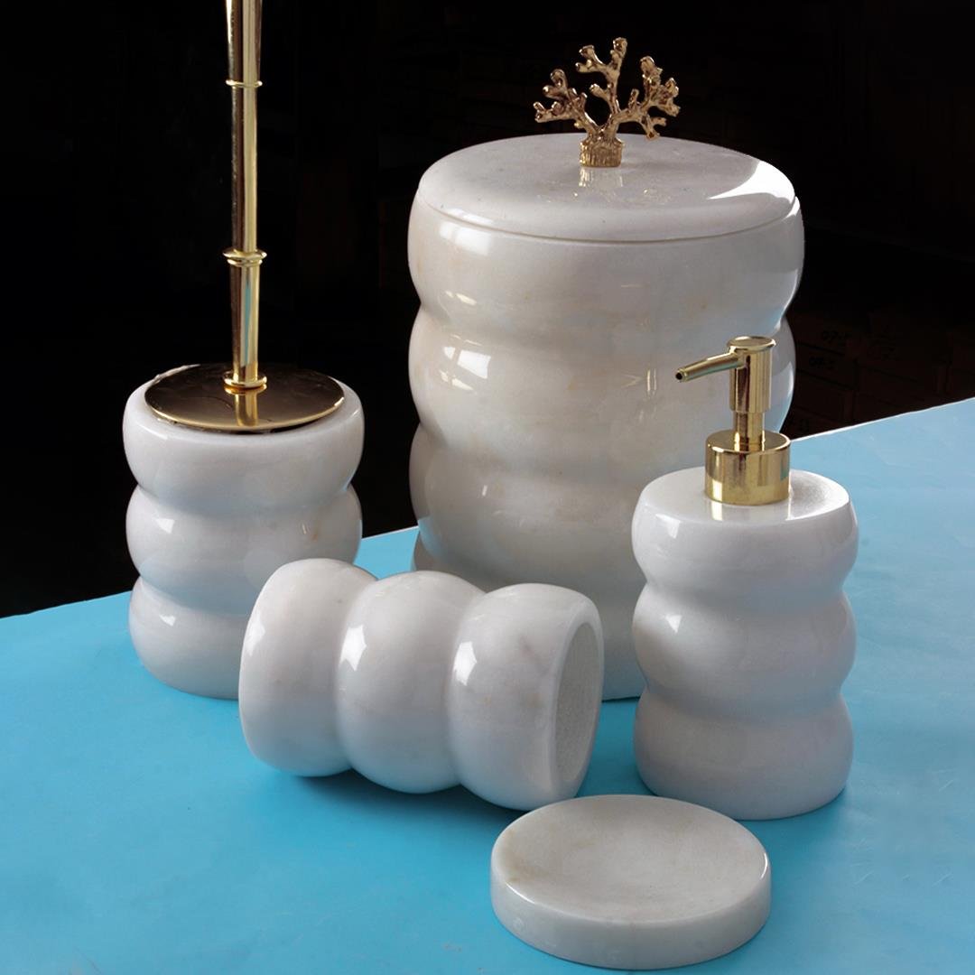 Mermer Banyo SetiArch Coral 5 Parça Banyo Seti - Gold